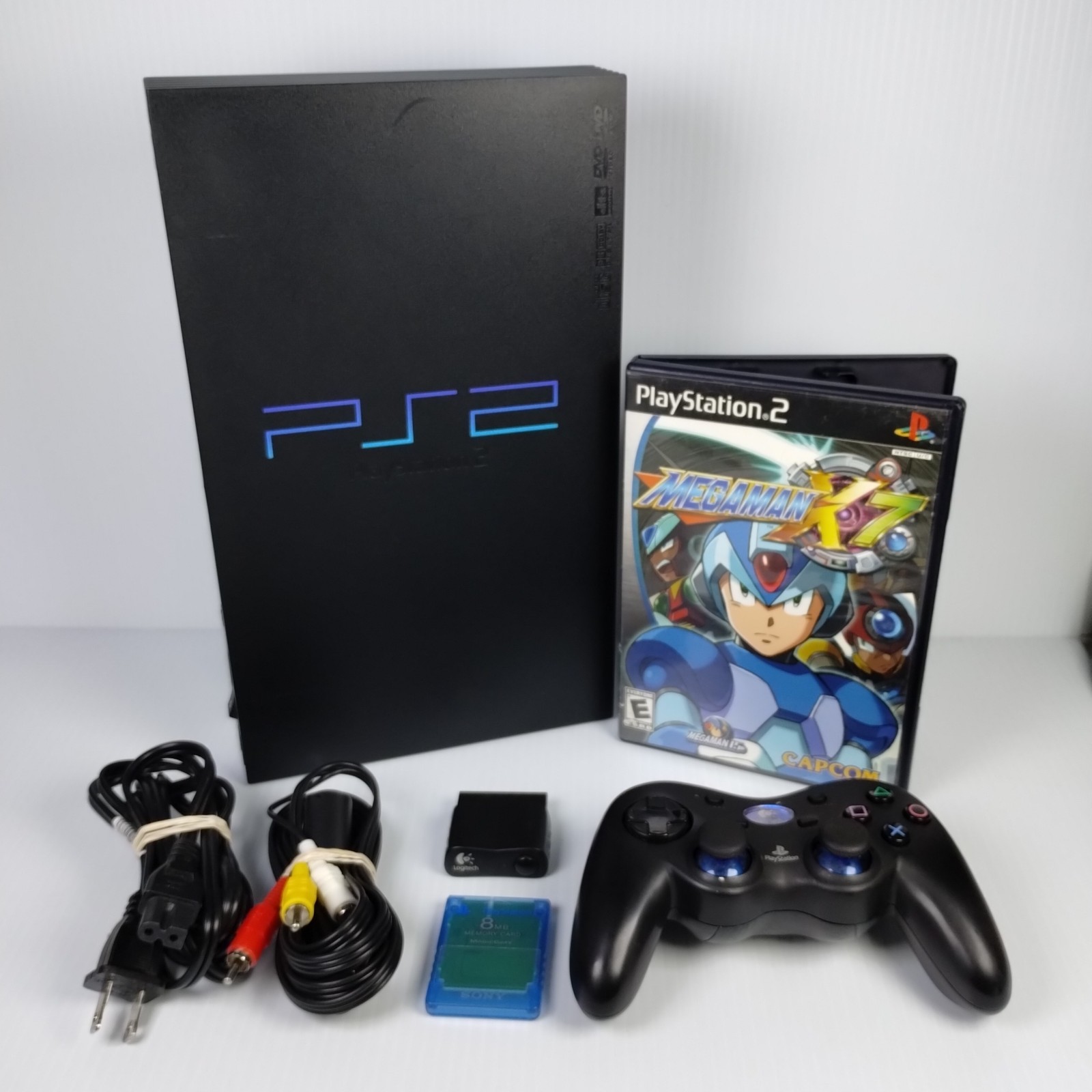 Sony Playstation 2 SCPH-30001, Cordless Controller, & Mega Man Game – Works