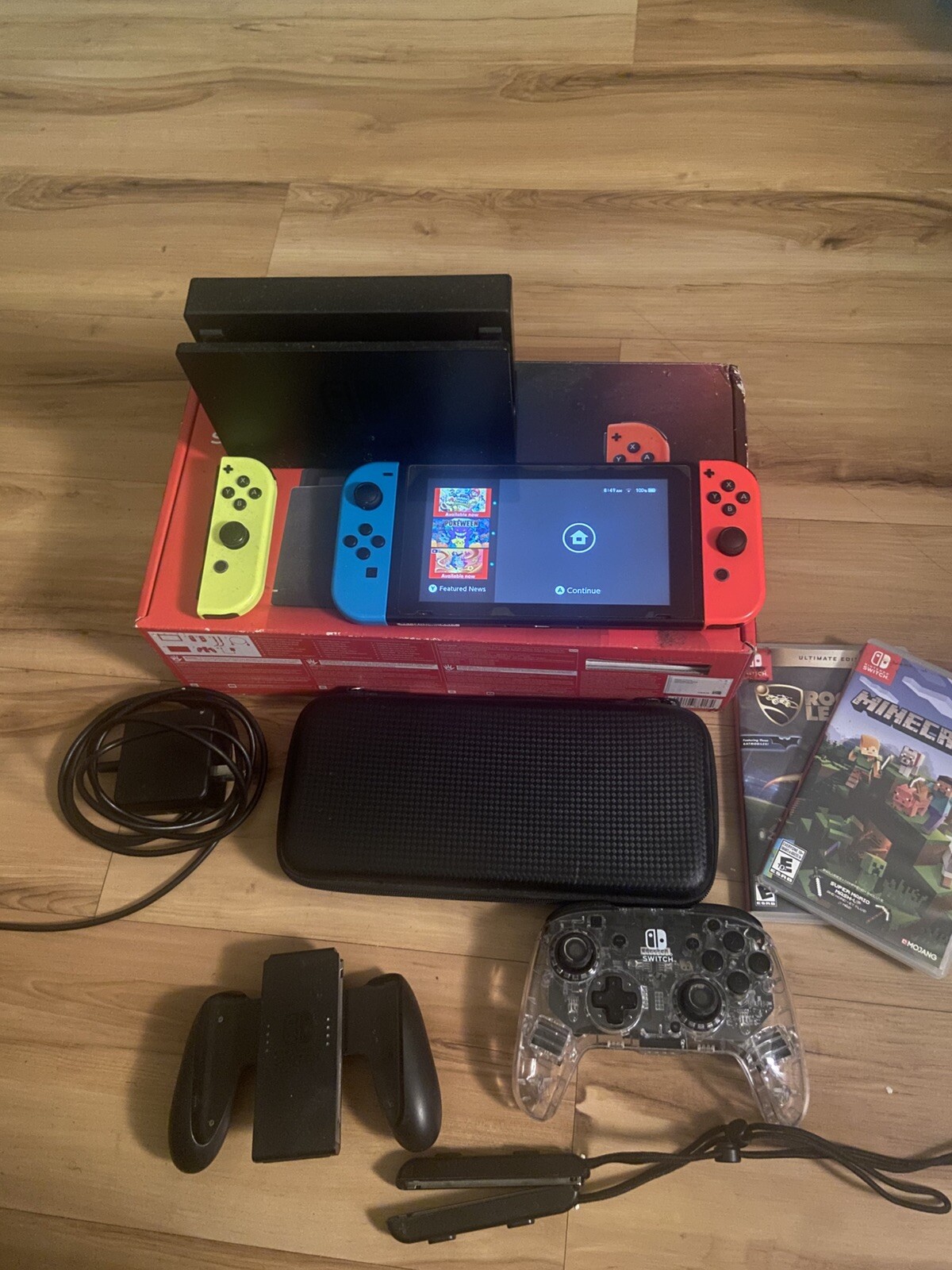 Nintendo Switch HAC-001(-01) Handheld Console – 32GB – Neon Blue/Red Joy-Con…