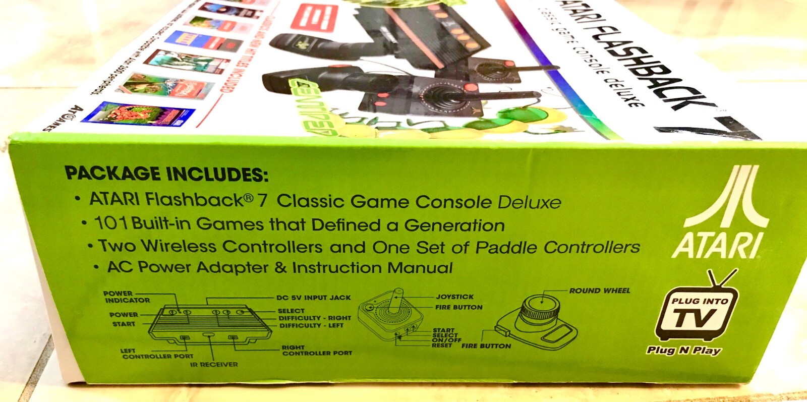 Atari Flashback 7 Classic Game Console,Include 2 Paddles, 2 Wireless Controllers