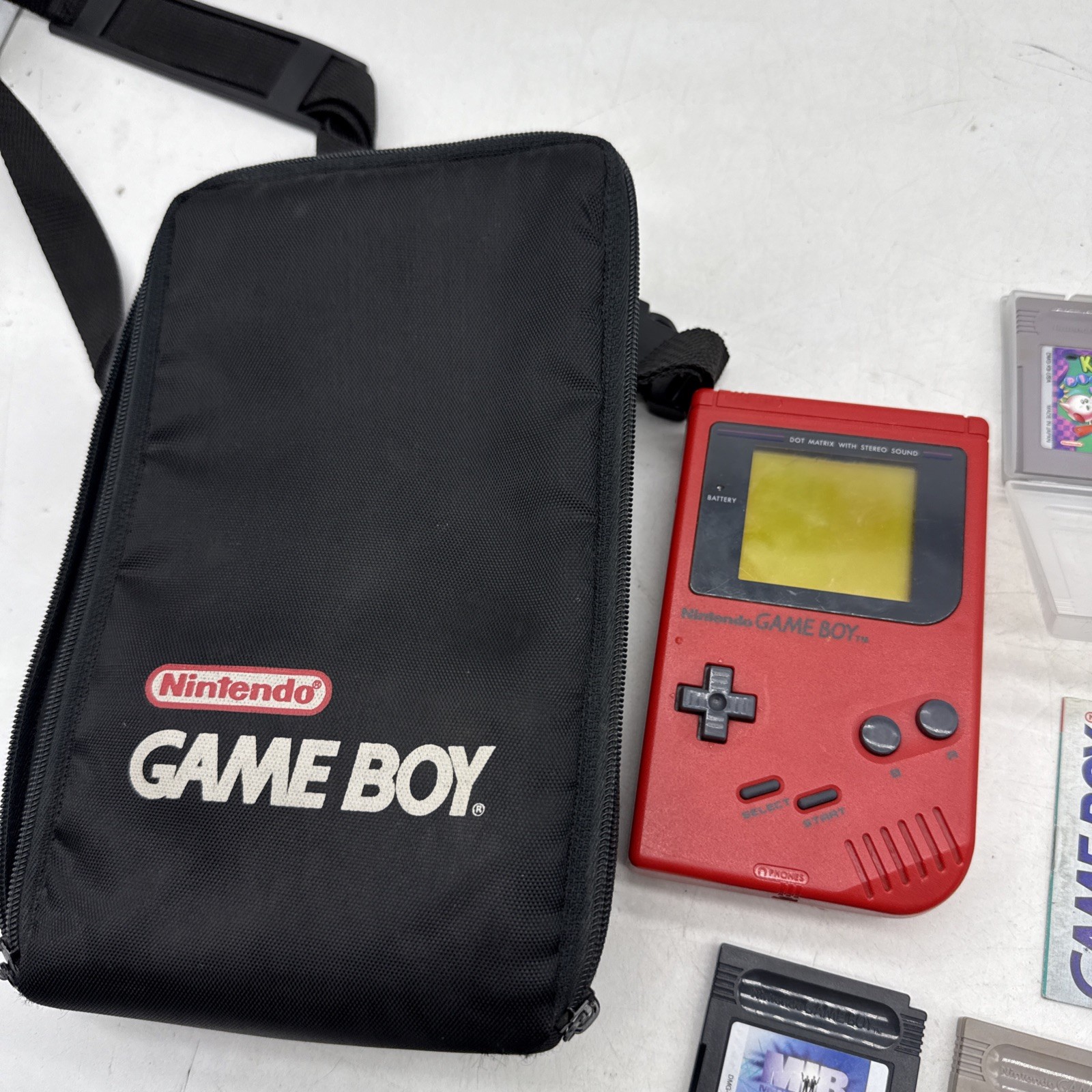 Lot Bundle Nintendo Game Boy Red Handheld System Original Mario Kirby Tetris +++