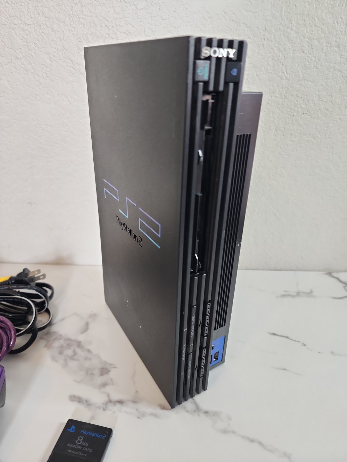 Sony PlayStation 2 Console – Black With Cords And Memory Card (SCPH-39001)