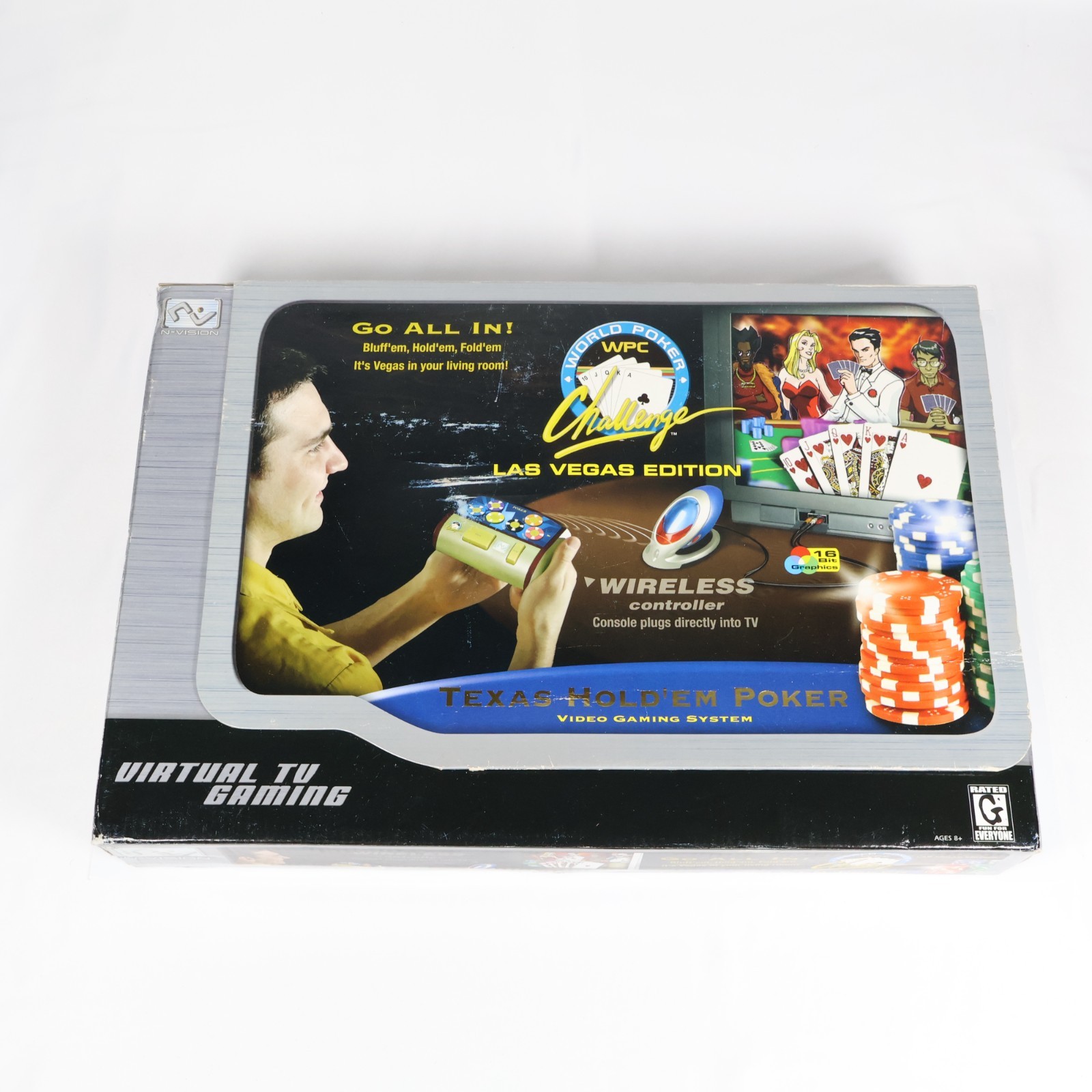 Texas Hold em Poker TV Video Gaming System World Poker Challenge Las Vegas VTG