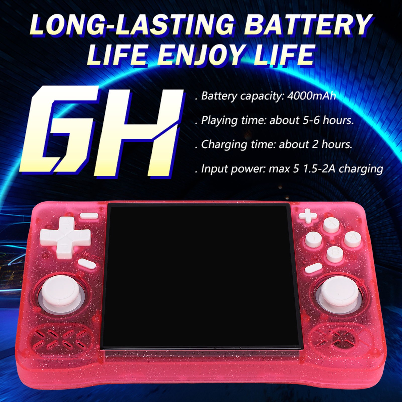 Retro Handheld Game Console 4in Screen 1.5GHz Portable Rechargeable Gaming CWZU