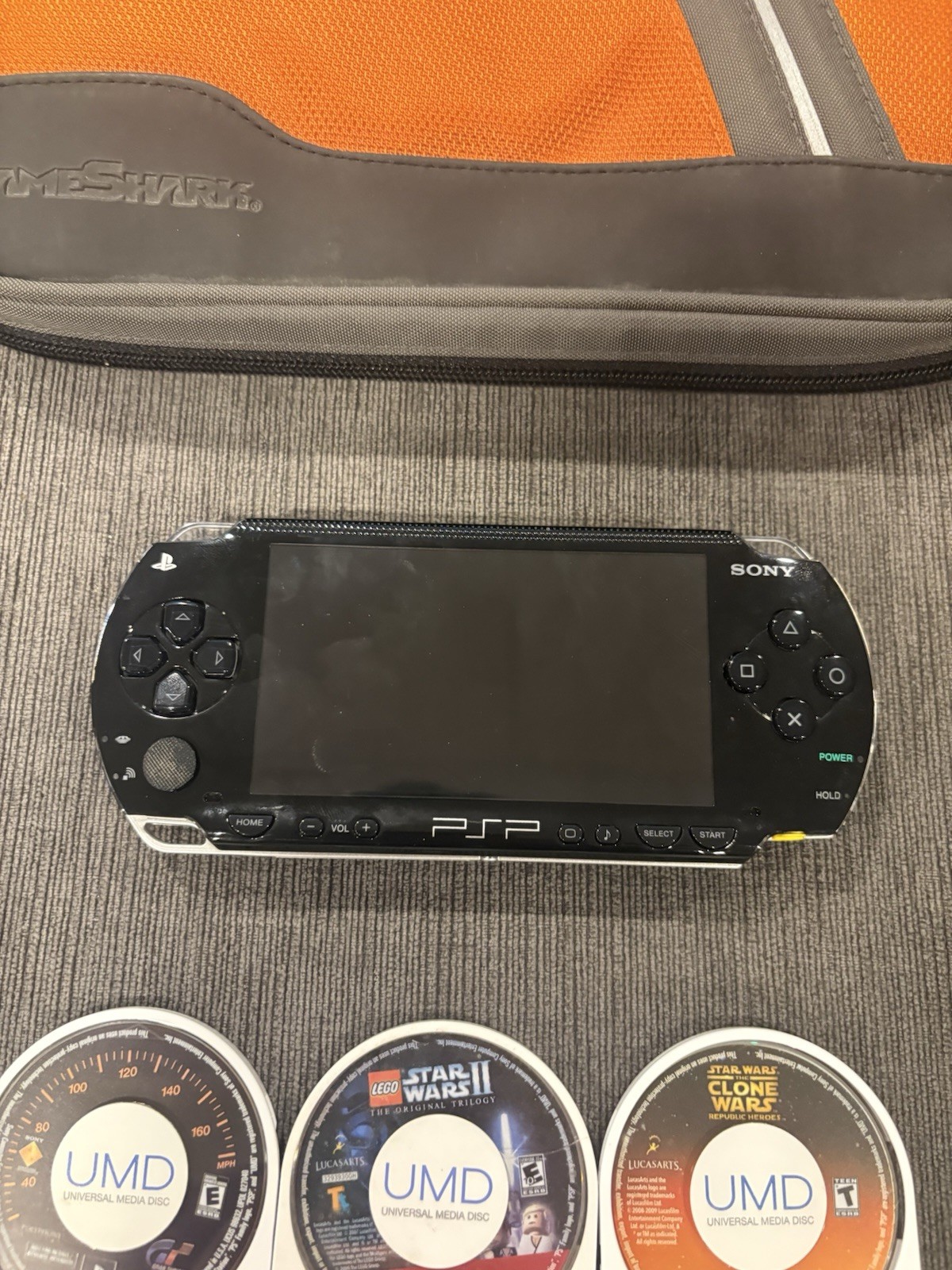 Sony PSP 1001 Console Bundle Tested w/ Charger, Case, Memory Card & 6 Games READ