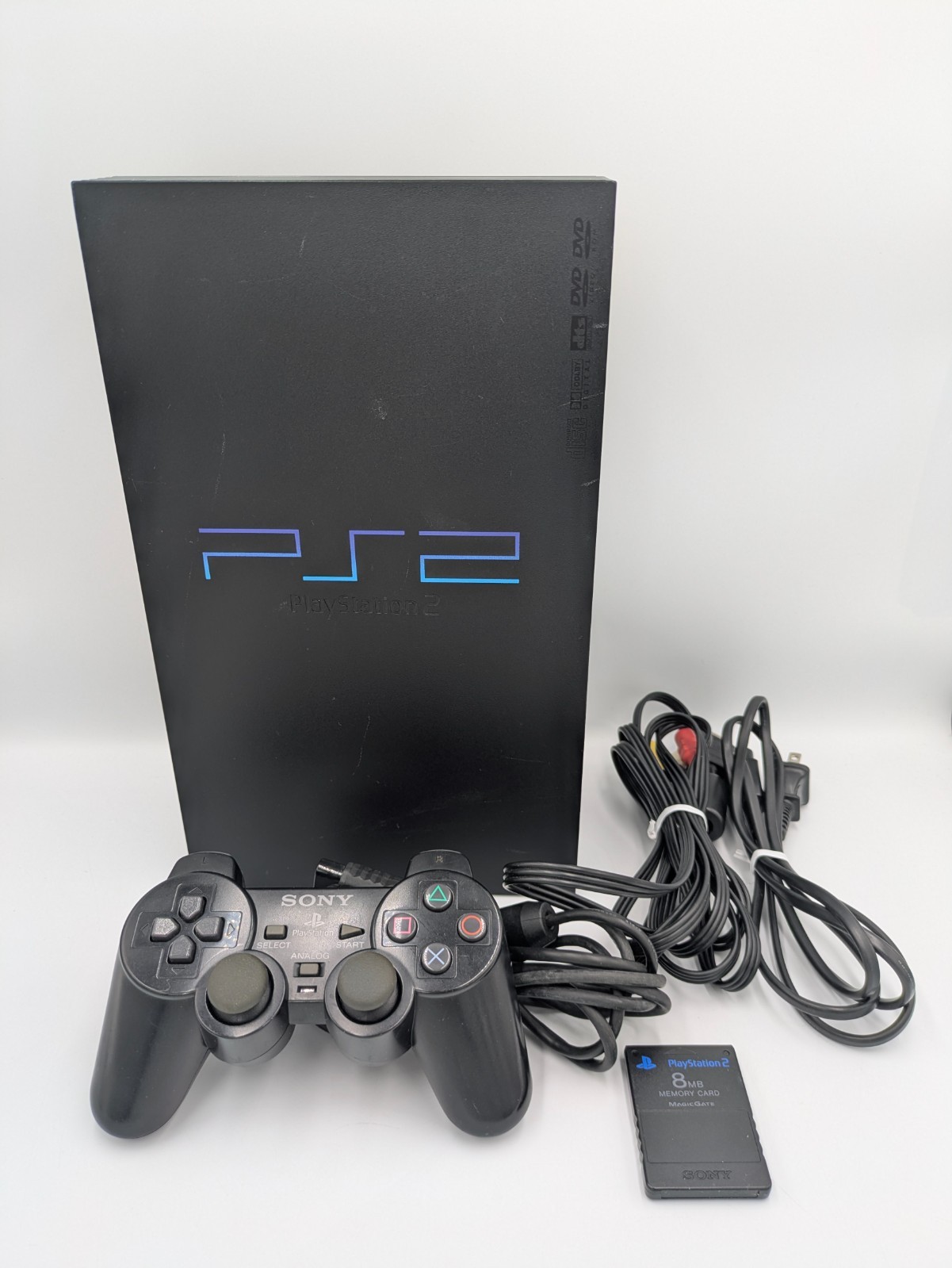 PS2 PlayStation 2 Console Flat Black SCPH-30000 With Memory Card Japanese Tested