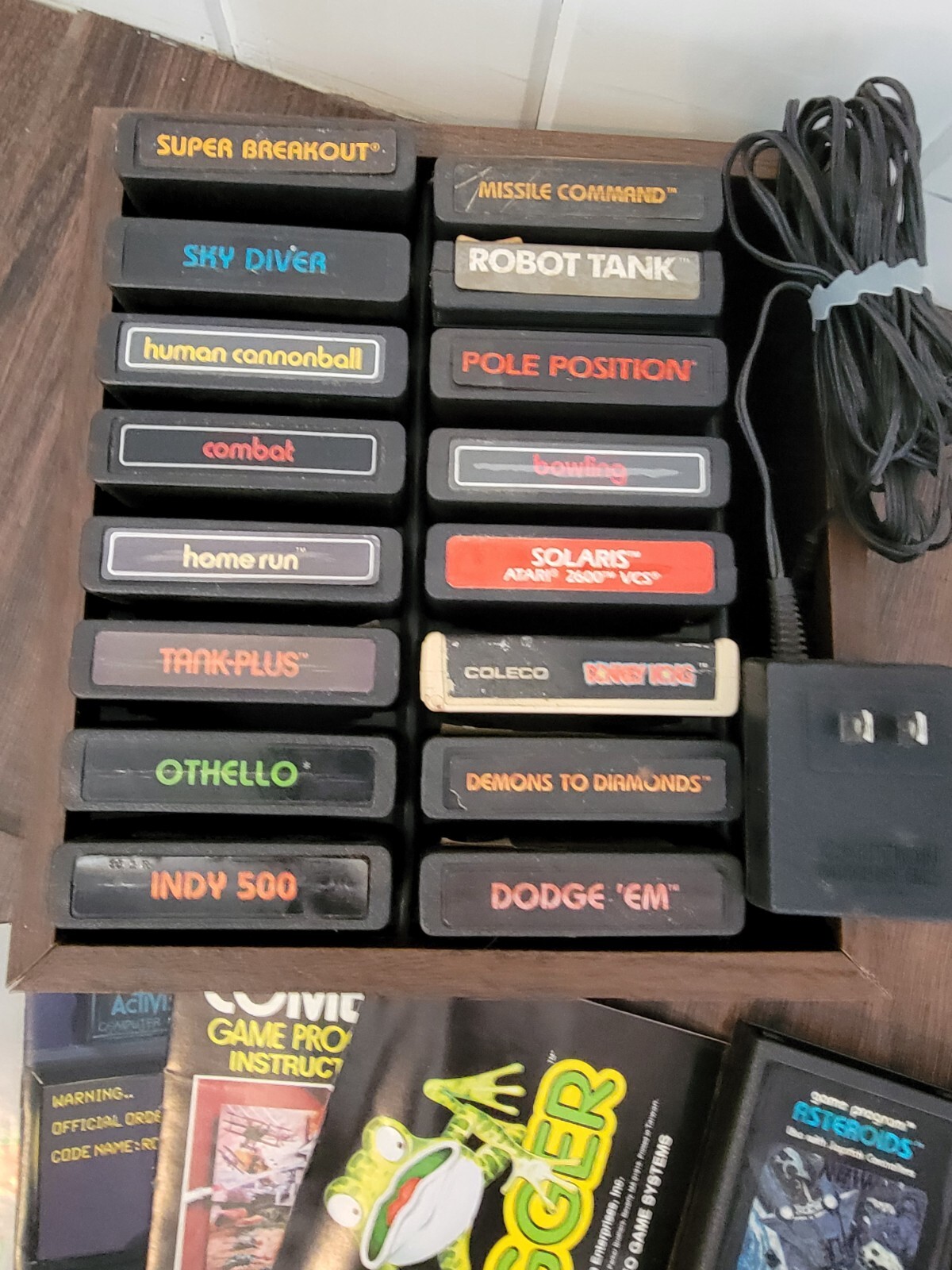 Atari 2600 SIXER Wood Console 6 switch 3 Joysticks 43 game bundle lot