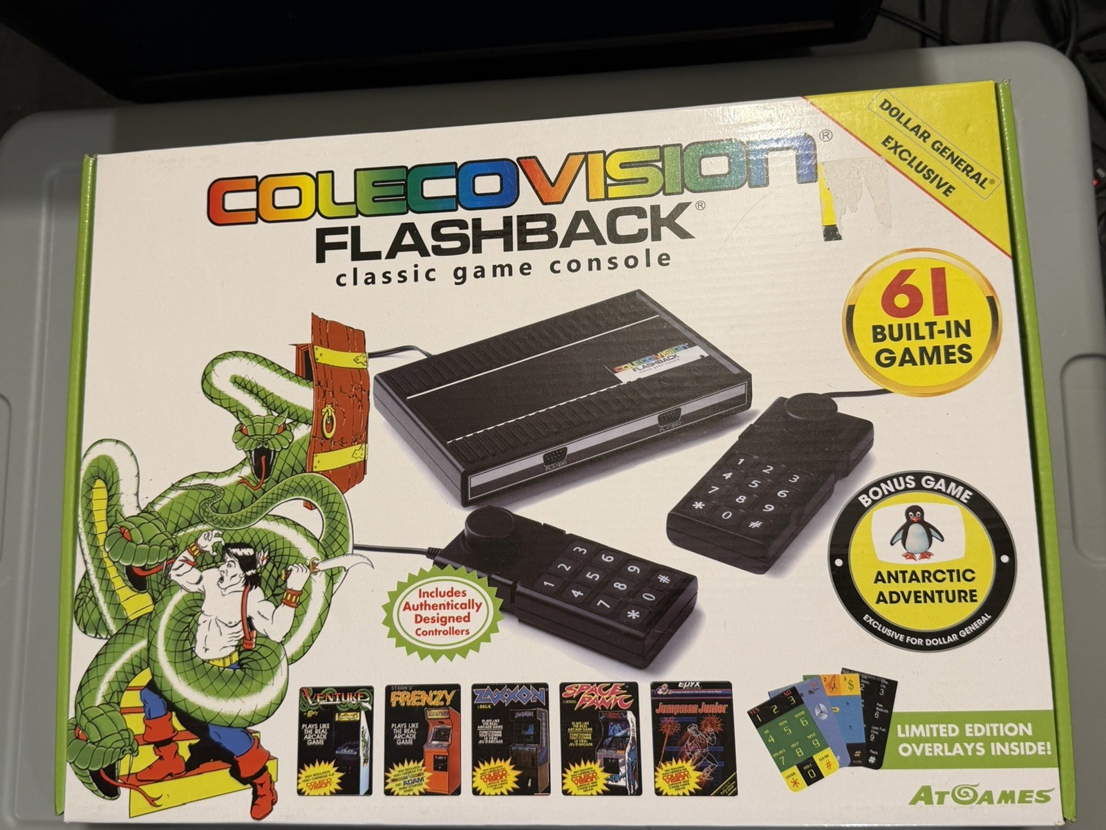 ColecoVision Flashback Console – 61 Games – CIB with Overlays- AtGames