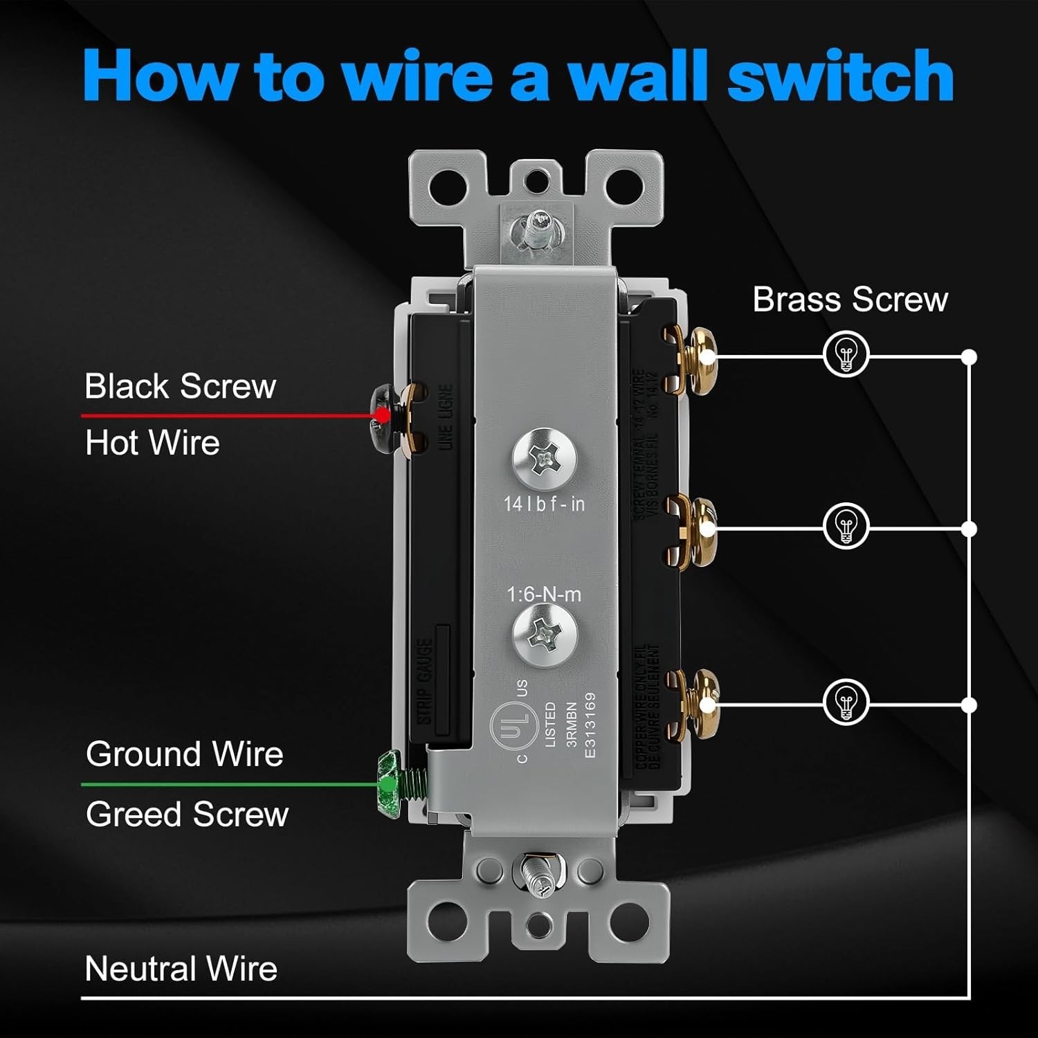 Sleek Three-Way Rocker Light Switch Combo – White Multi-Control with Plate