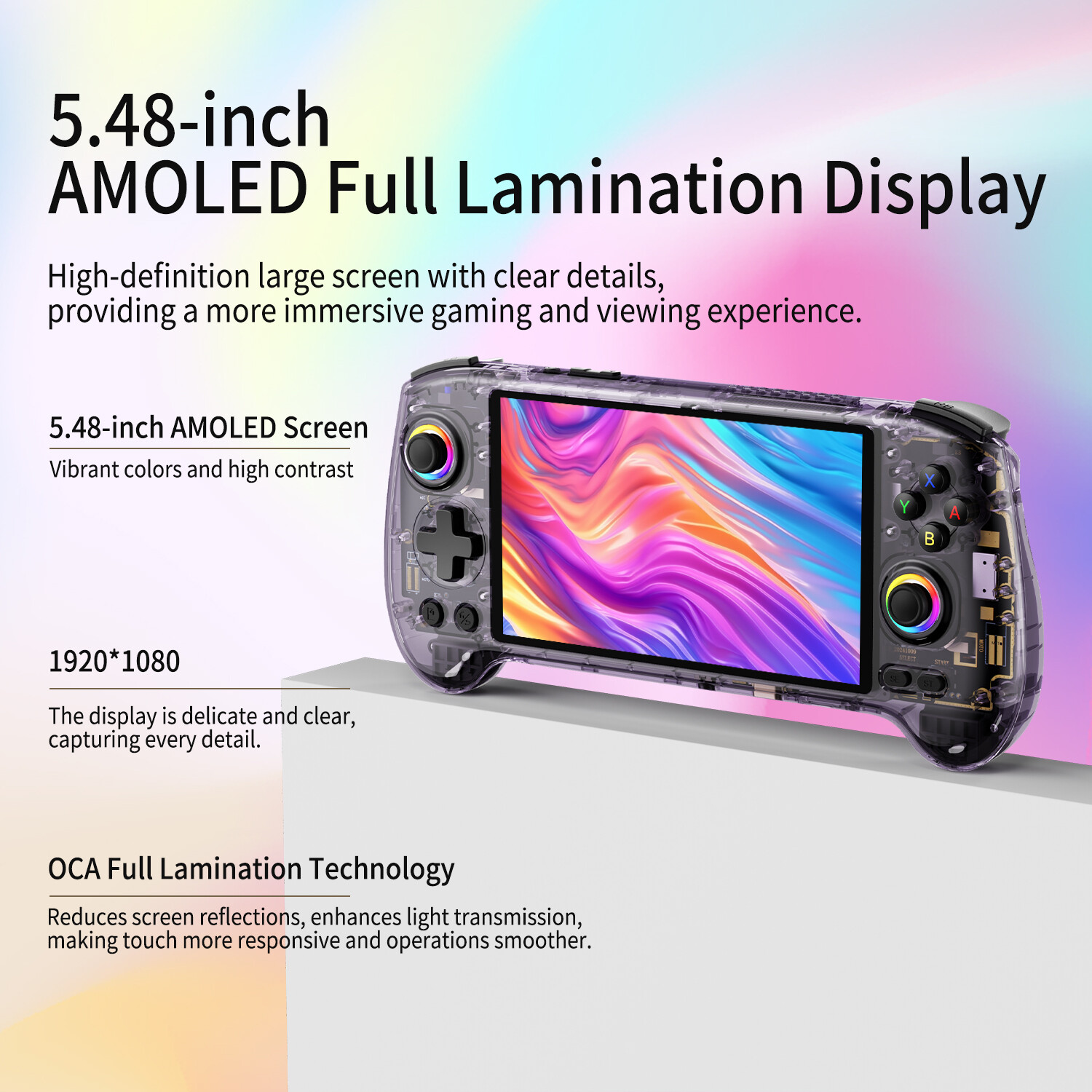 ANBERNIC RG557 Handheld Game Console Android 14 Battery 5500mAh 5.48-inch Screen