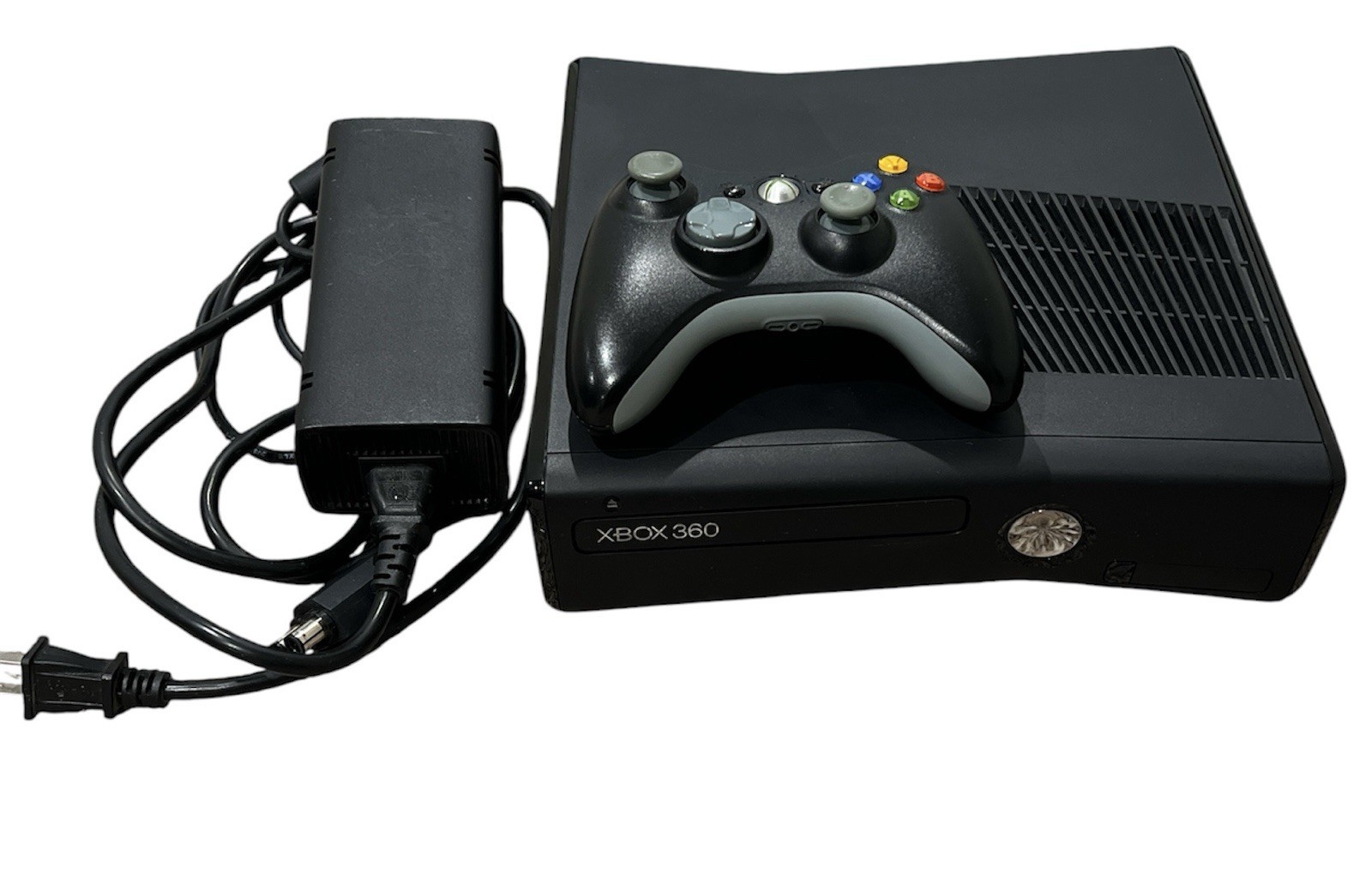 Xbox 360 S Model 1439 Matte Black Console W/ OEM Controller & OEM Power Supply