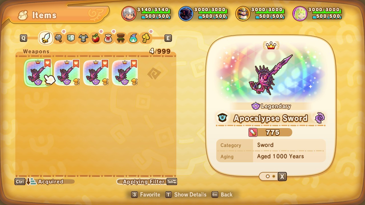 💥 Apocalypse Legendary Set | In-Game 520% Drop Rate Gear | Fantasy Life i