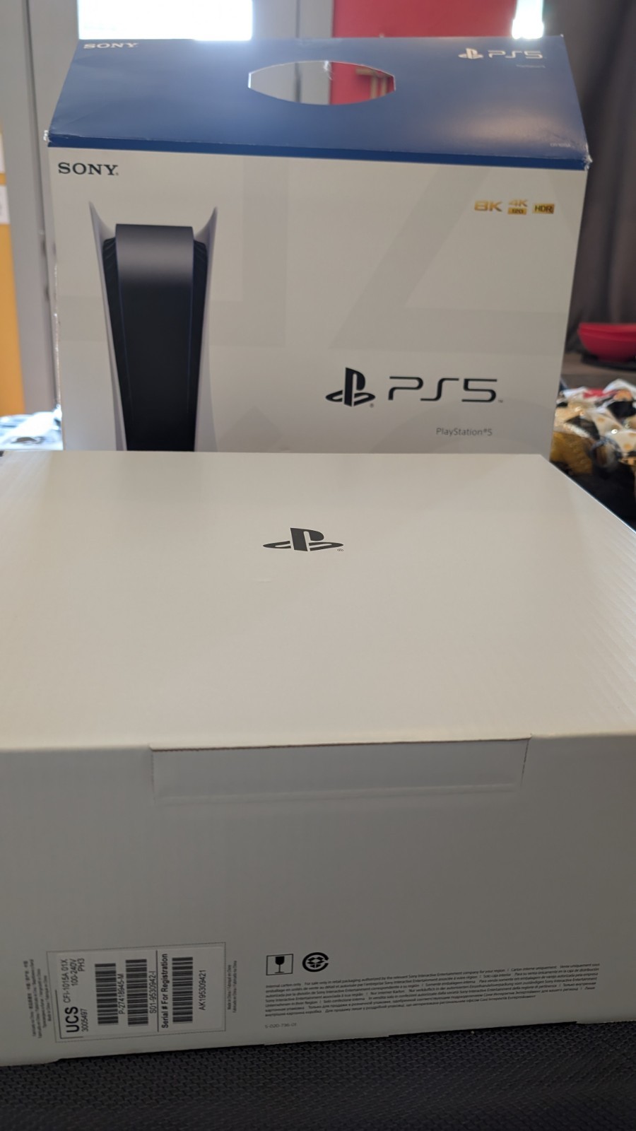 Sony PS5 Blu-Ray Edition Console – White – w/TWO PURPLE CONTROLLERS – free ship!