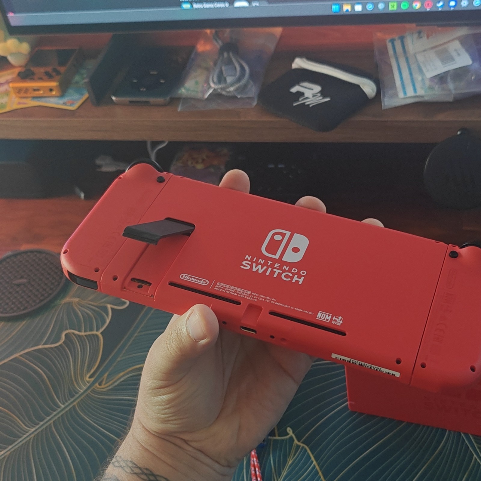 CIB Nintendo Switch Mario Special Edition + Glass Screen Protector