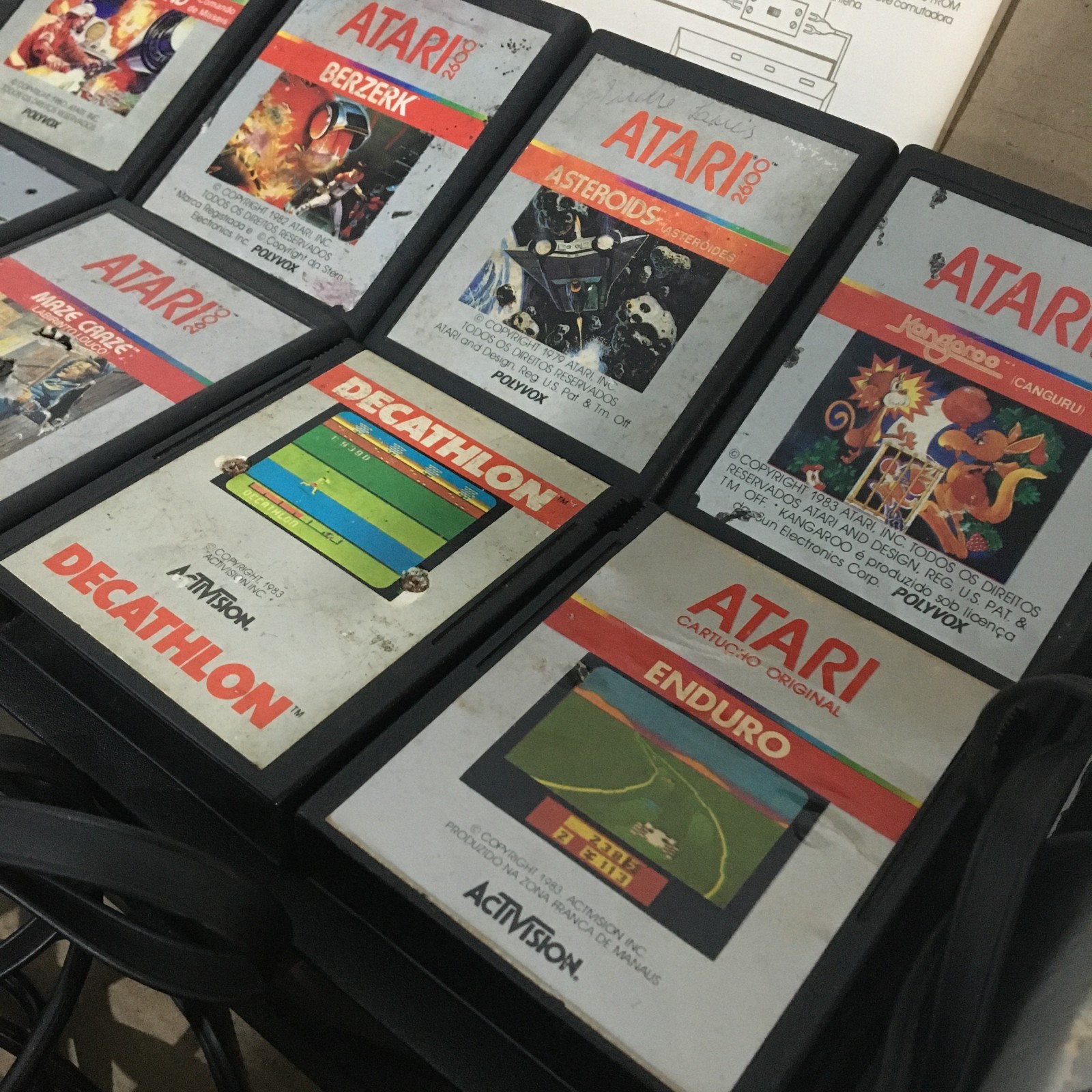 ATARI 2600 POLYVOX BRAZIL CONSOLE CIB + 8 AUTHENTIC GAMES MATCHING SERIAL NUMBER