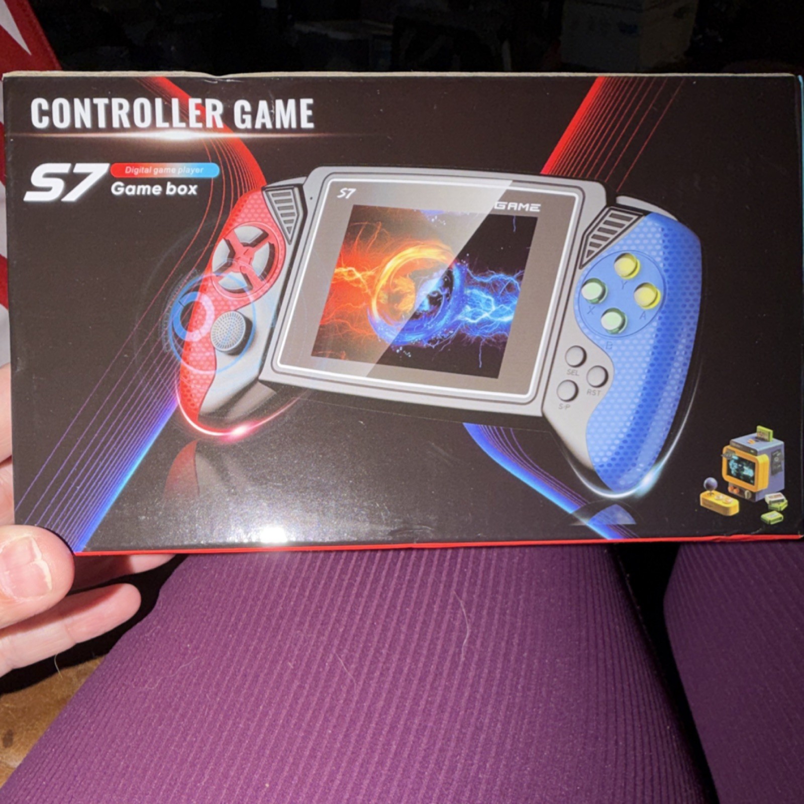 Game box S7 Digital Game Player Handheld Console HDMI HD Screen Red Blue Gray