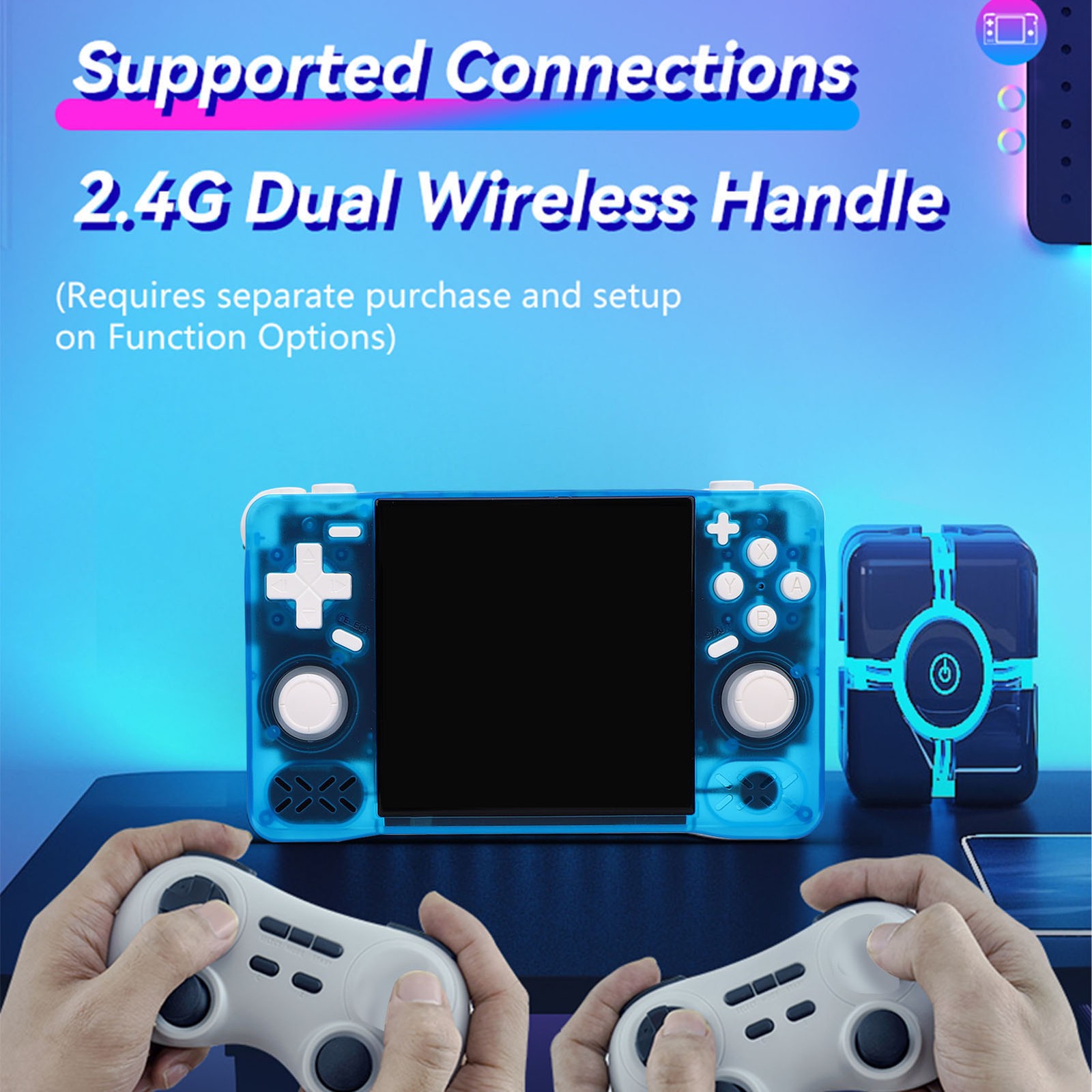 Retro Handheld Game Console 4in Screen 1.5GHz Portable Rechargeable Gaming HZWS