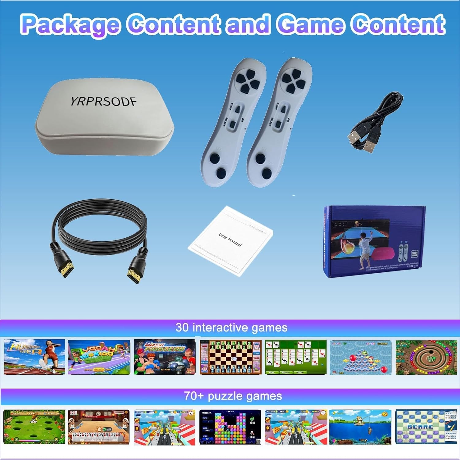 Compact Plug & Play Game Console with 2.4G Wireless Control for Fun Family Time