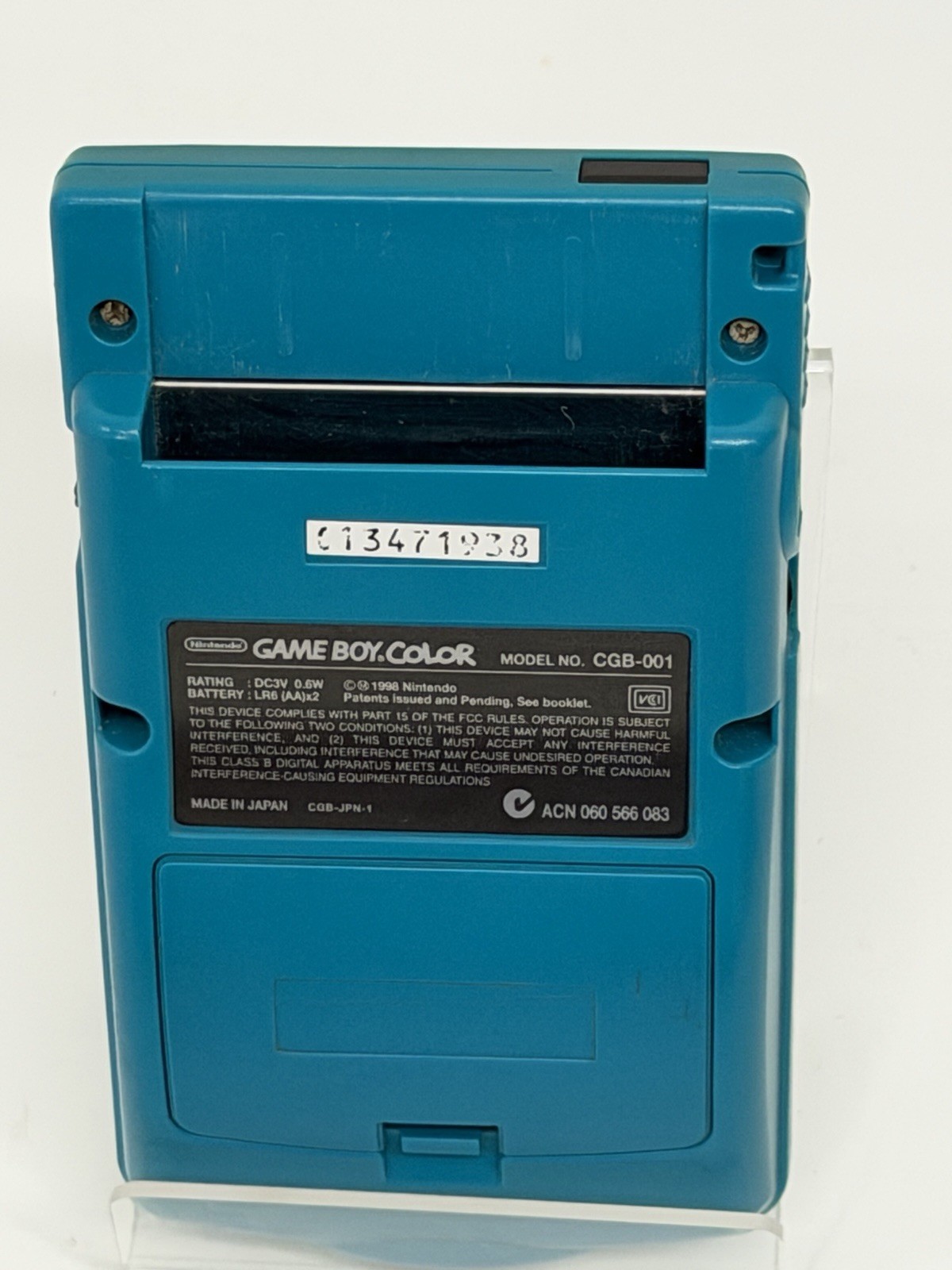 Gameboy Color Console Teal Nintendo GBC Tested Works CGB-001