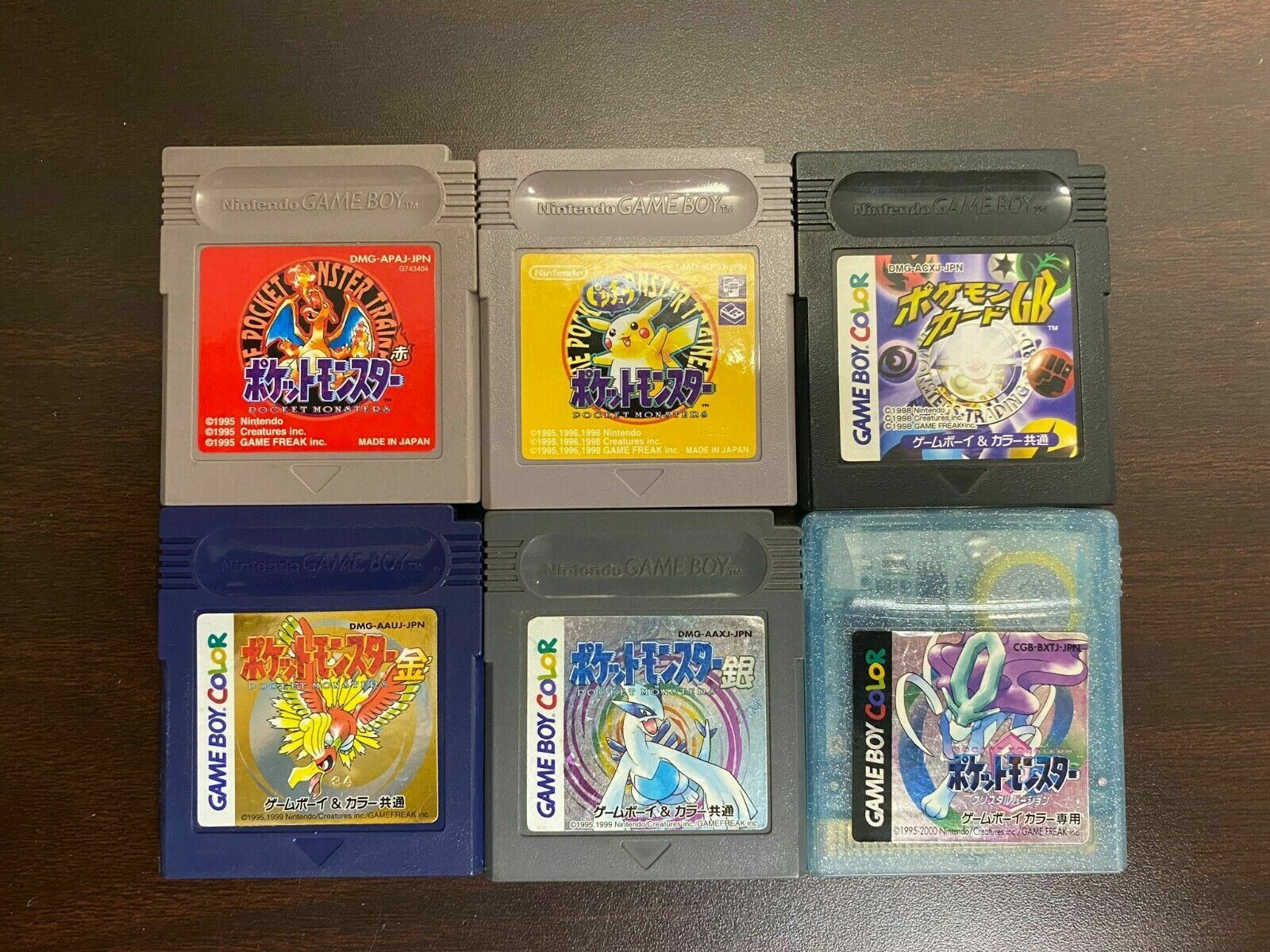 GameBoy Game Soft Pokemon Red Pikachu Gold Silver Nintendo GBC Japanese Vintage