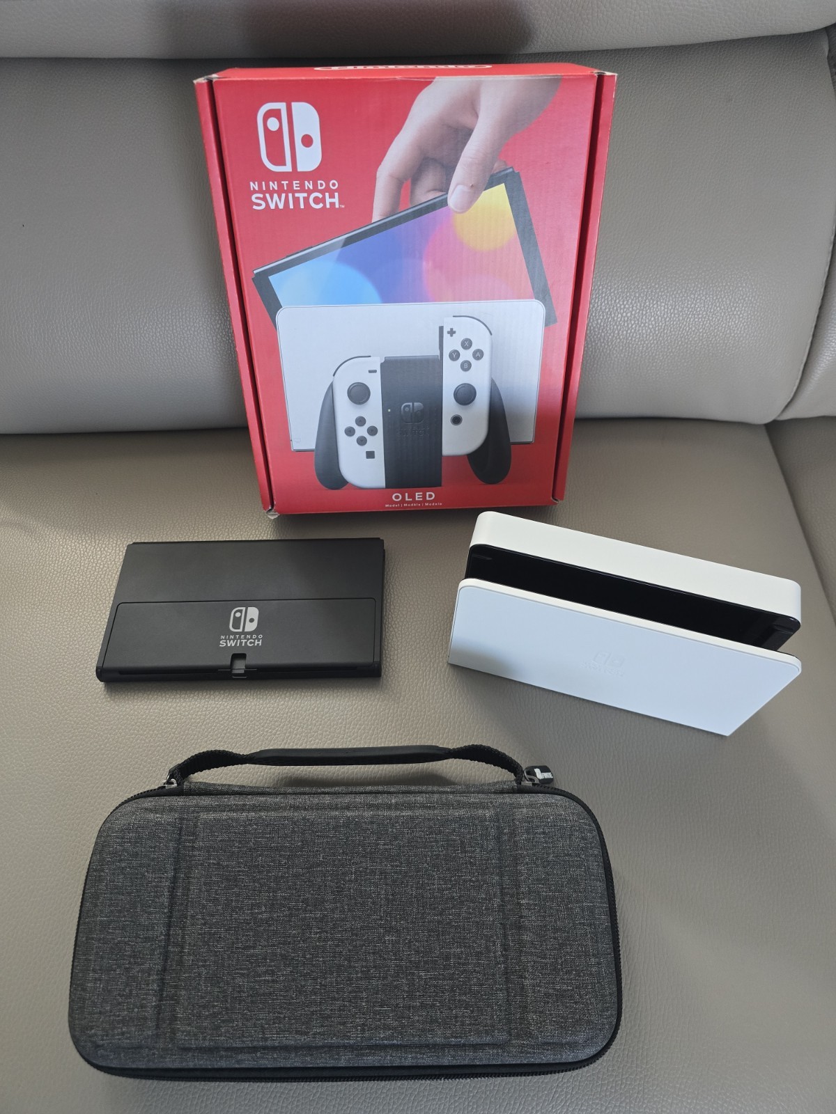 Nintendo Switch OLED 64GB White w/ Extra Joy-cons + Pro Controller + Accessories