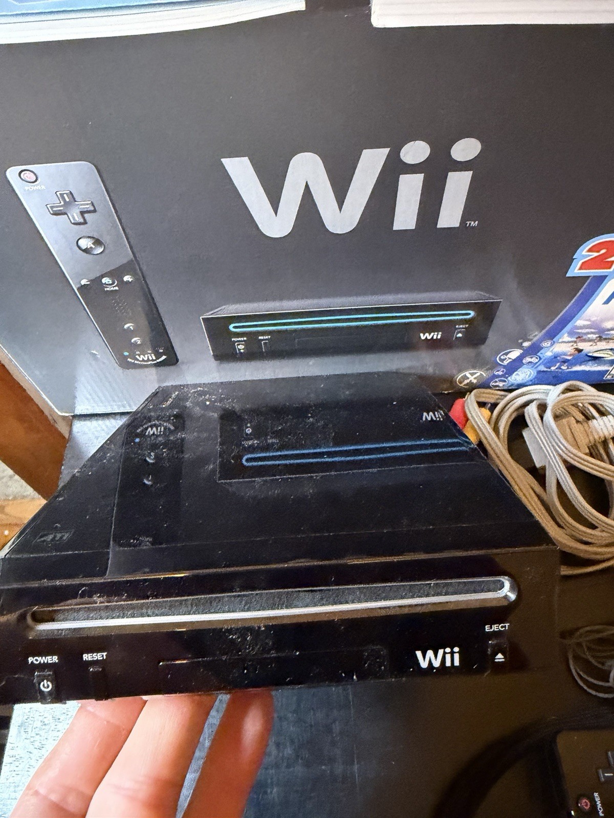 Nintendo Wii Black Console Bundle Wii Motion Plus With Original Box No Game