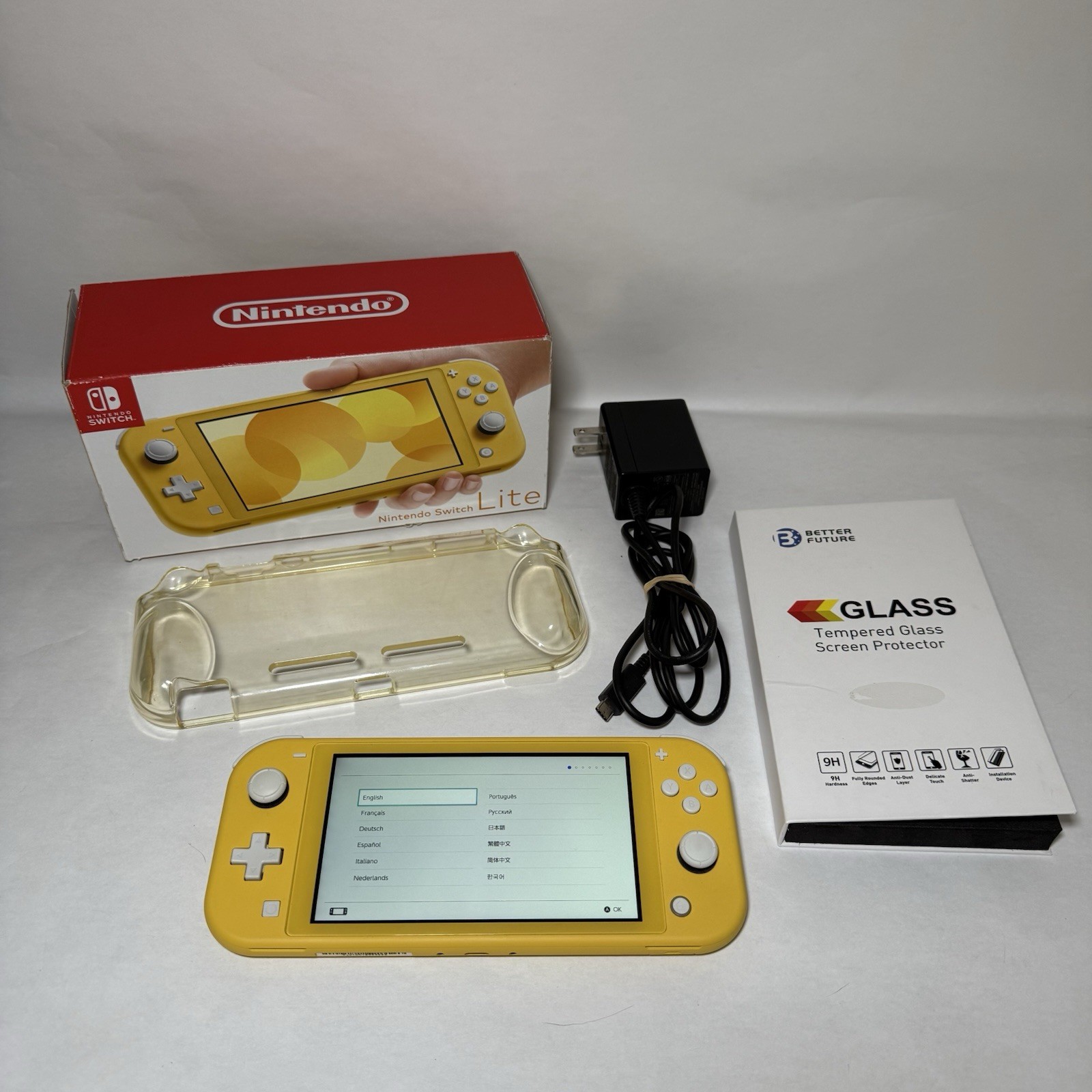 Nintendo Switch Lite Console Yellow + Protection Gear Bundle (COMPLETELY BOXED)
