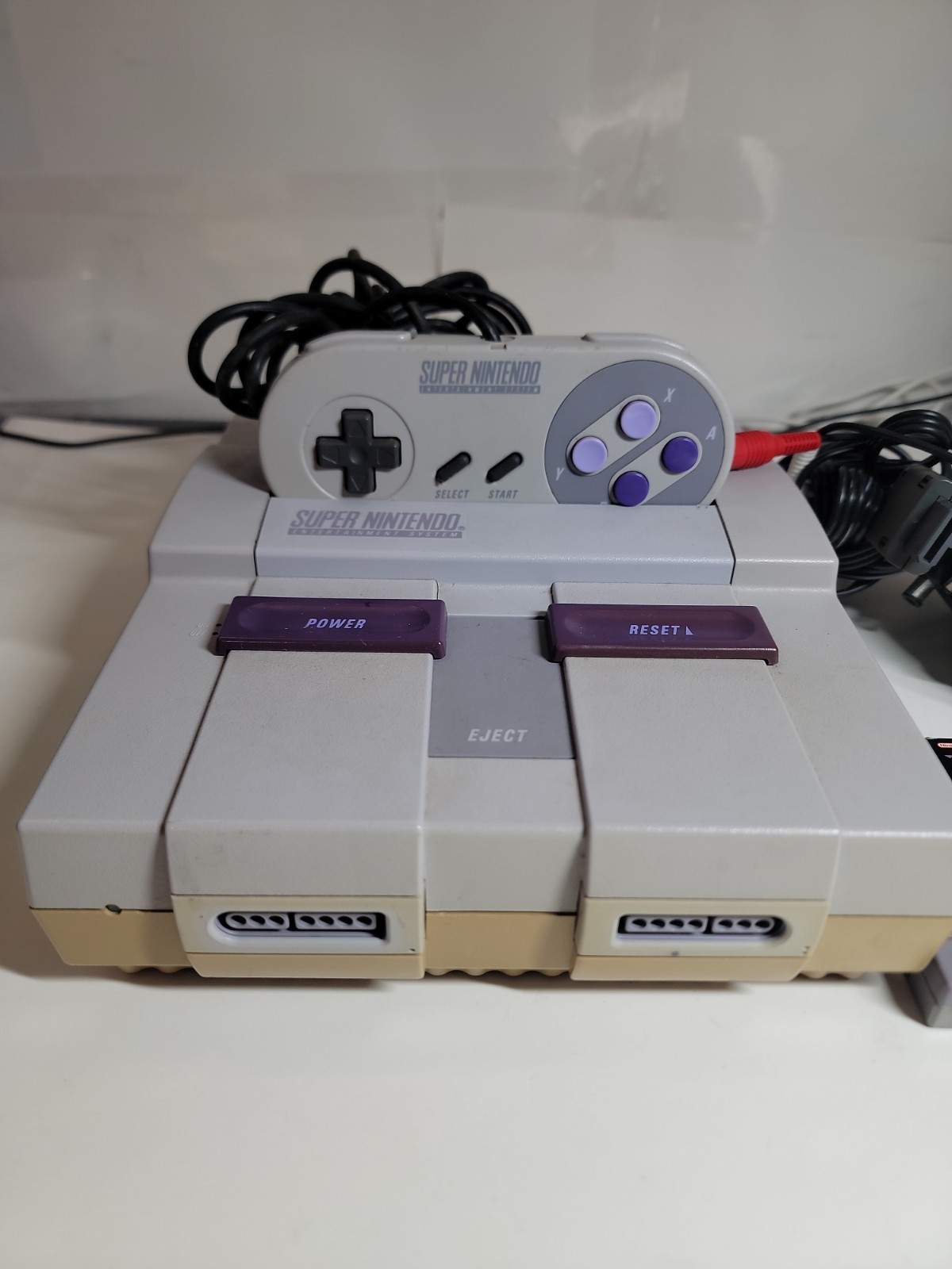 Super Nintendo SNES Console + Cables + Controller Bundle Lot *TESTED* Working