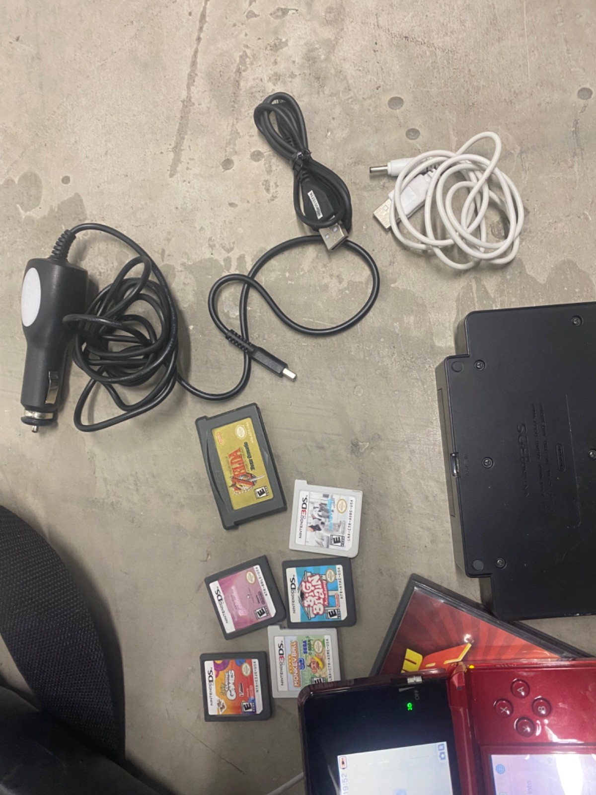 Nintendo With Two Cases & Car/ Regular Charger
