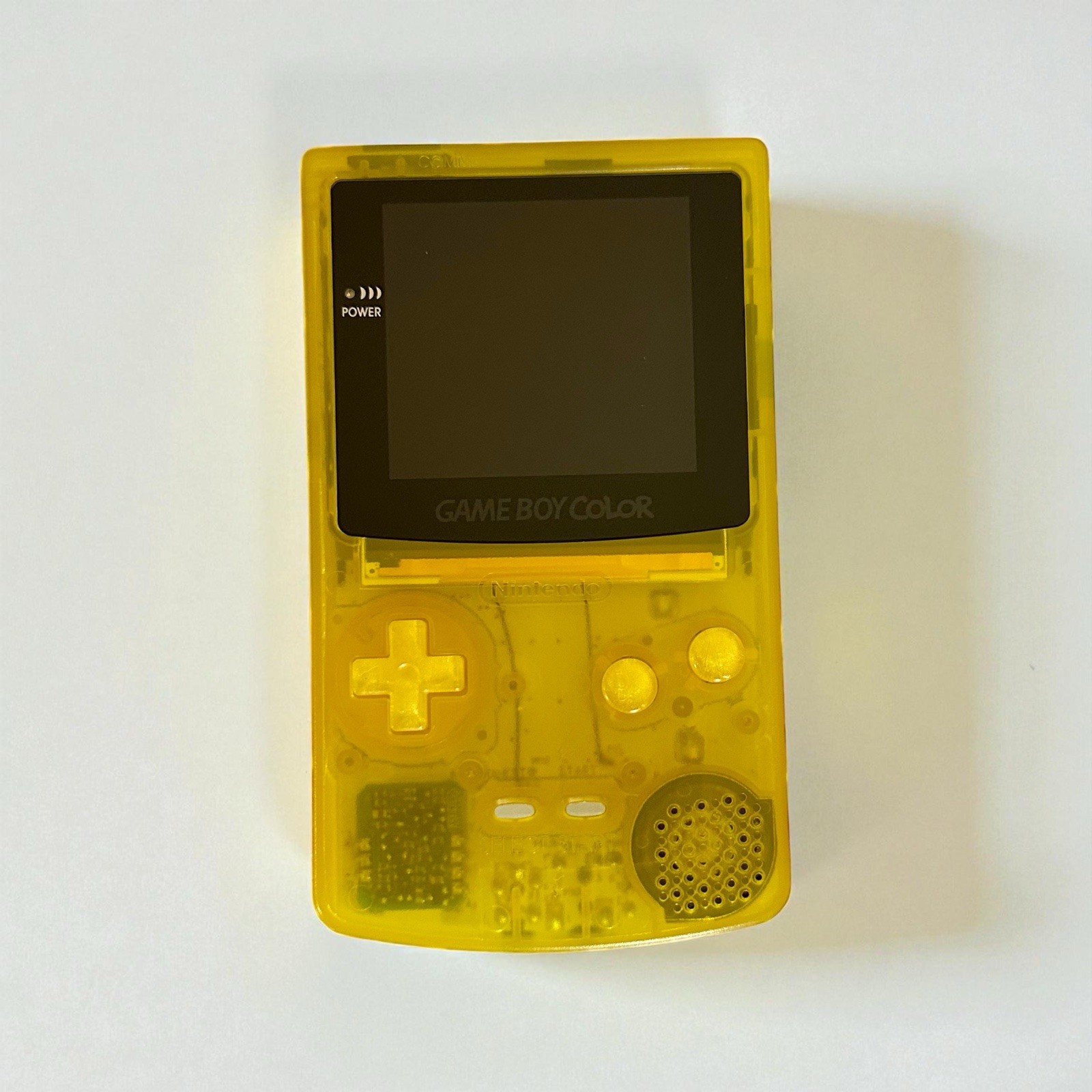 Custom Nintendo Game Boy Color IPS | Clear Yellow Shell + Lemon Resin Buttons