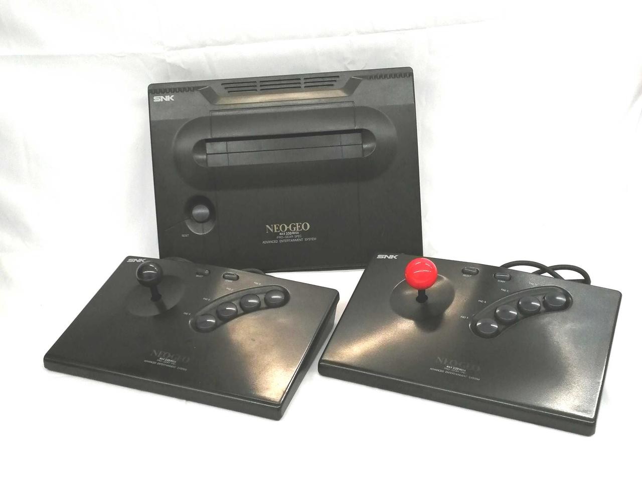 SNK Neo Geo AES Console w/ 2 Stick Controllers AC AV Cable Working Tested Japan