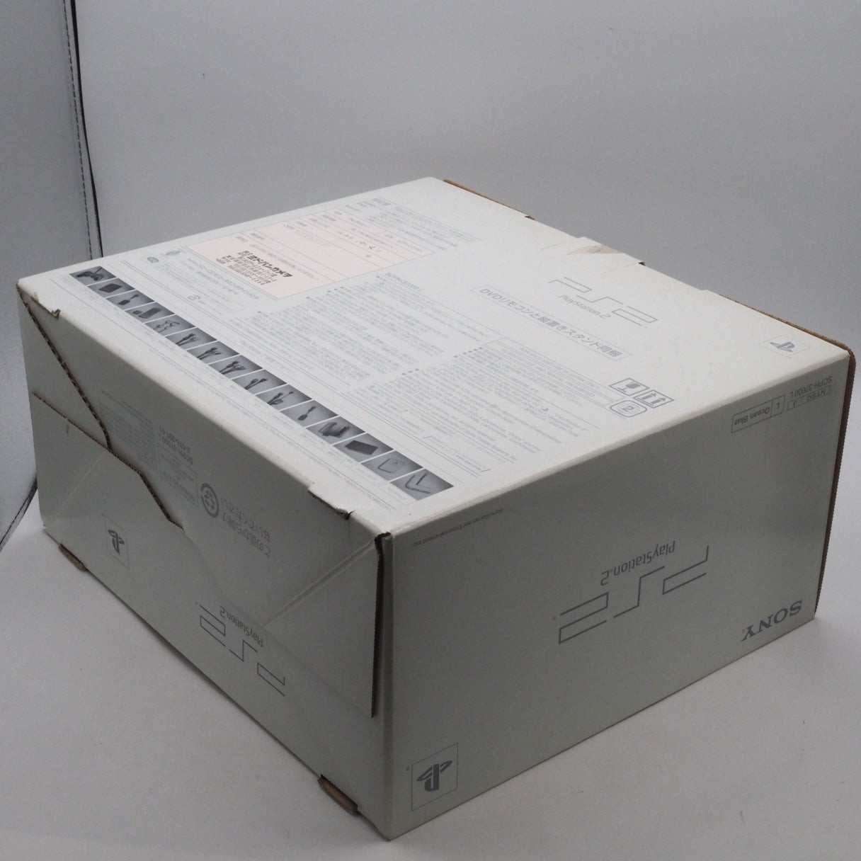 Sony PlayStation 2 Console system SCPH-37000 L Boxed OCEAN BLUE NTSC-J Tested