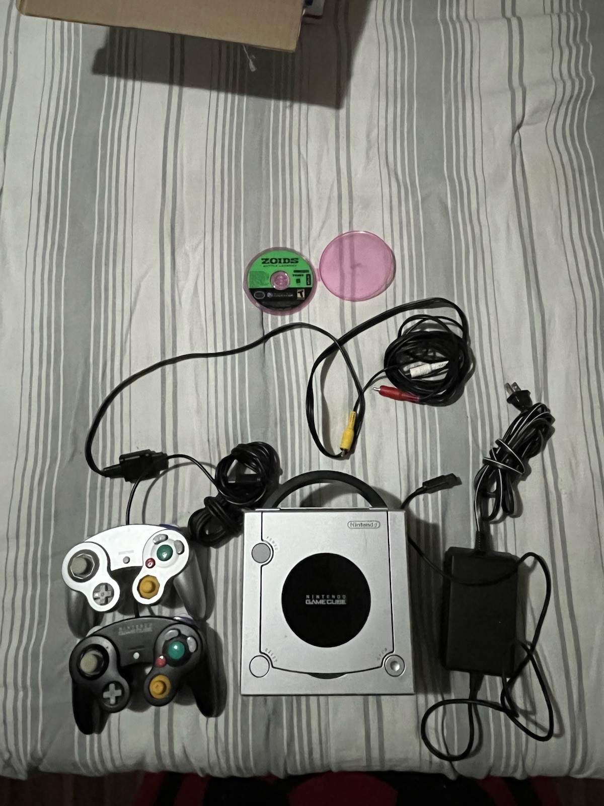 Nintendo GameCube Platinum Console OEM CORDS AND ZOIDS GAME