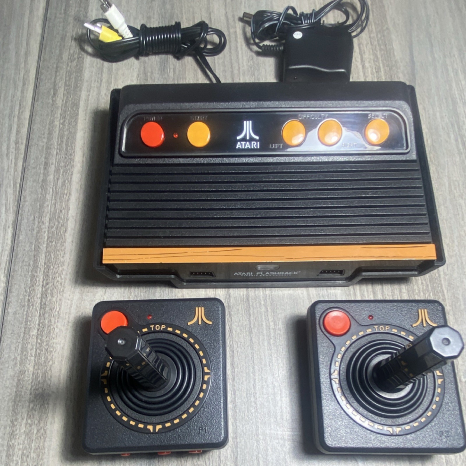 Atari Flashback Classic Game Console Black Orange Two Wired Controllers