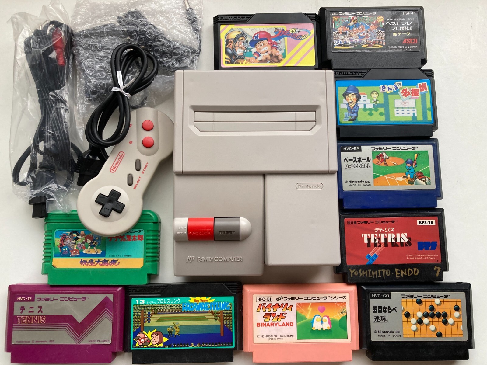 Nintendo New Famicom Console System AV NES NTSC-J Japan JP Tested w/10 Games 389