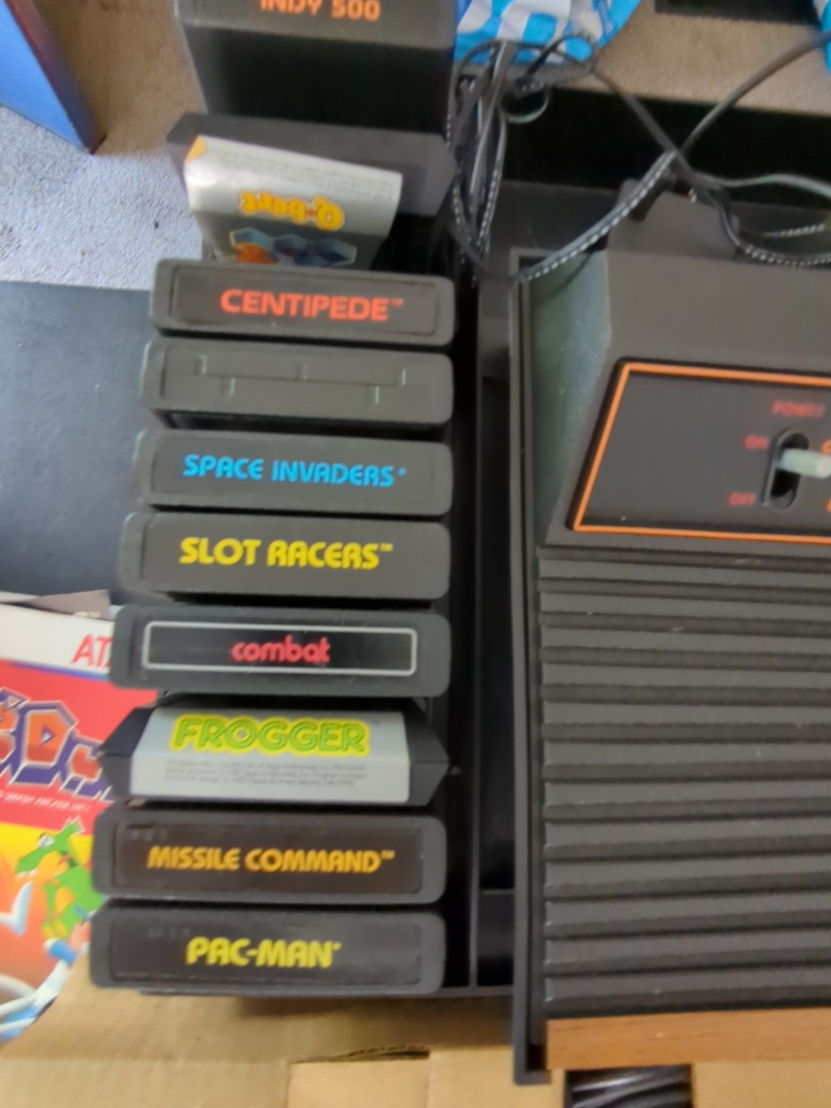 Vintage Atari 2600 Video Computer System Console Game Center lot in Cabinet Case