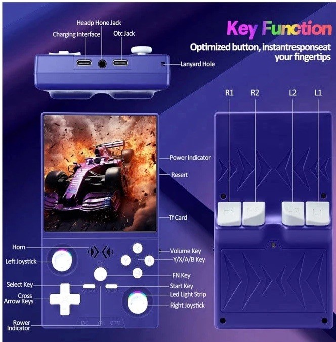 XF40V Retro Handheld Game Console, Retro Gaming Console 4.0” IPS Screen Linu…