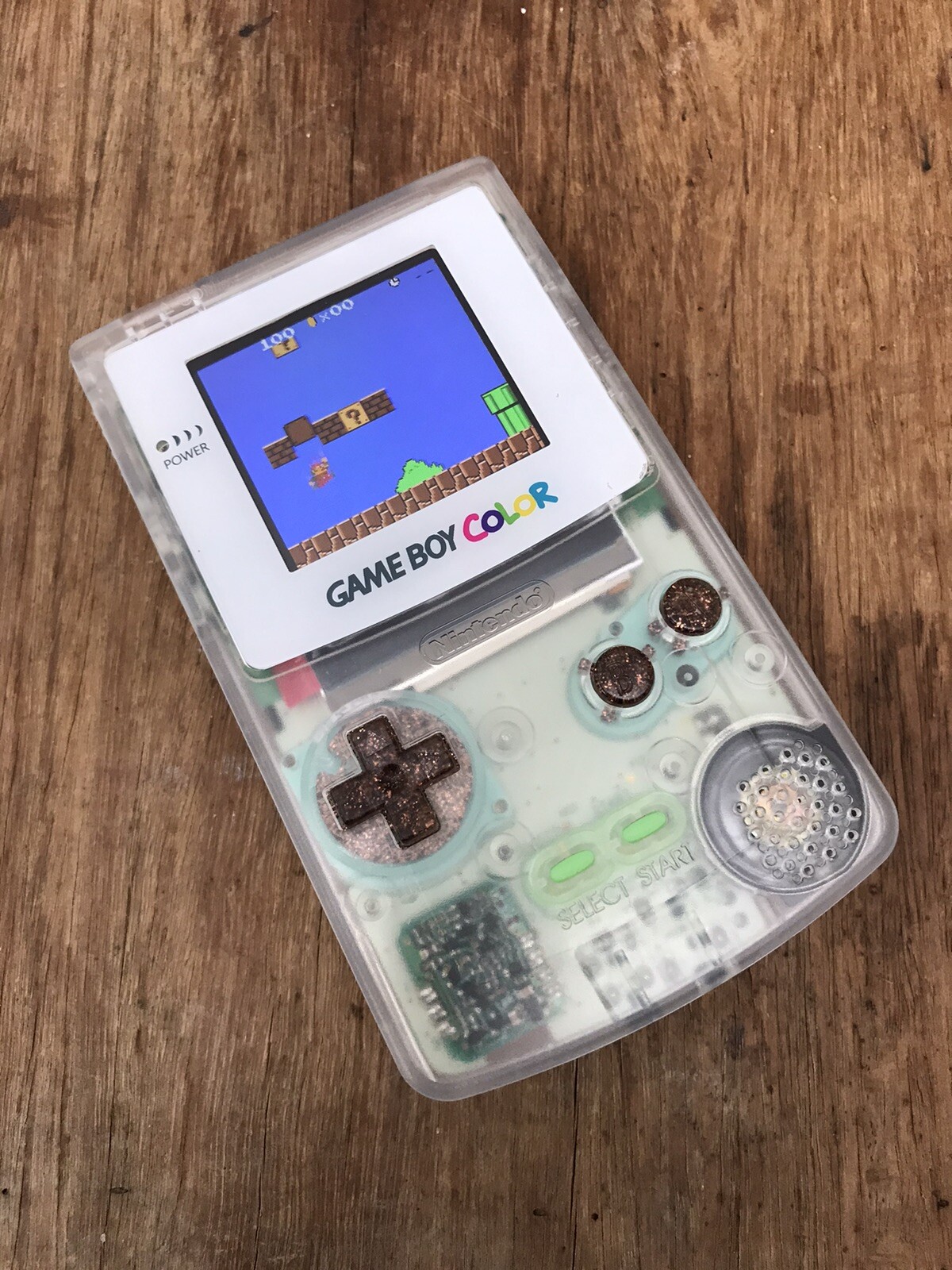 Nintendo Gameboy Colour Color Clear Bronze Game Console IPS V2 GBC Backlit