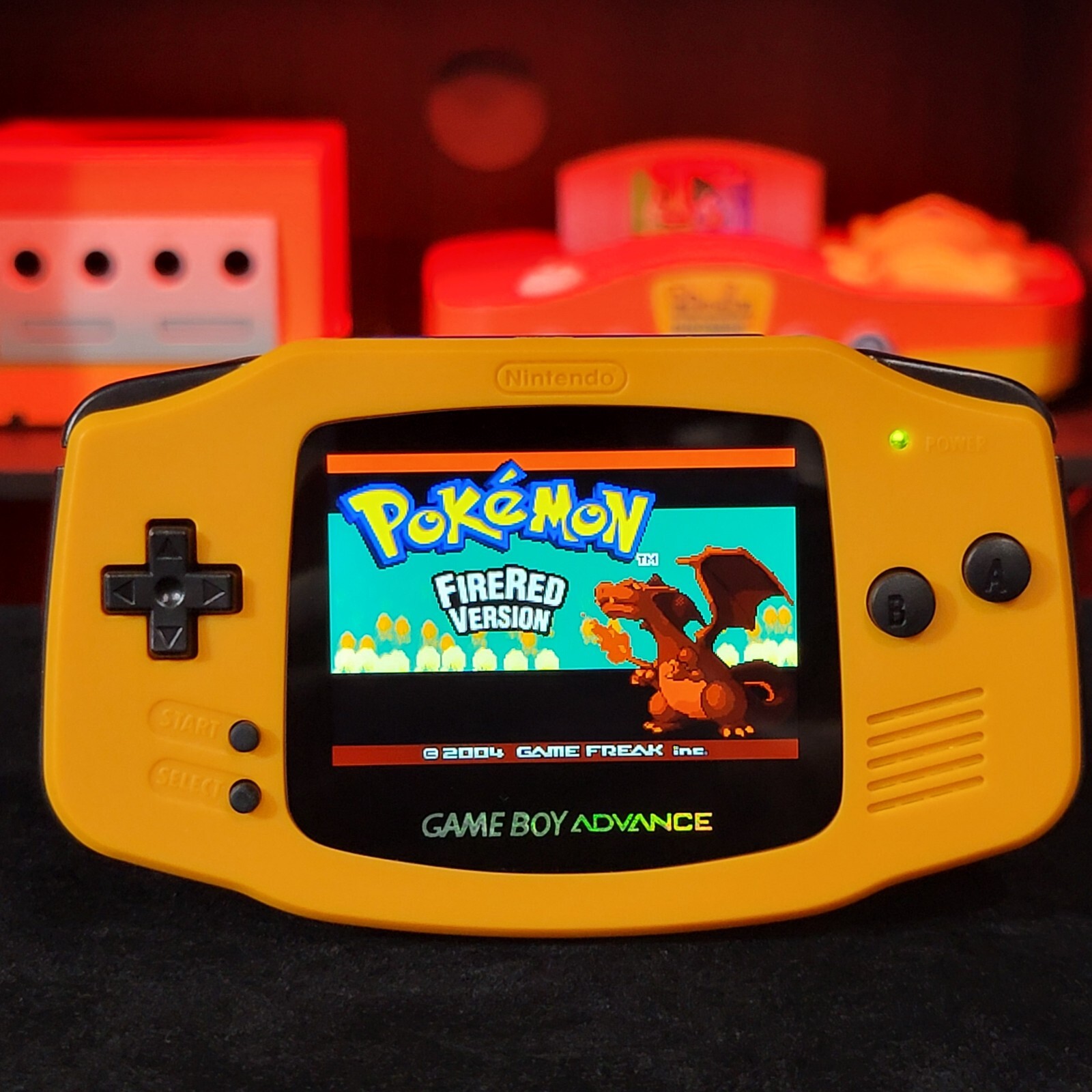 Spice Orange Gameboy Advance GBA Console with IPS Backlight Backlit LCD MOD