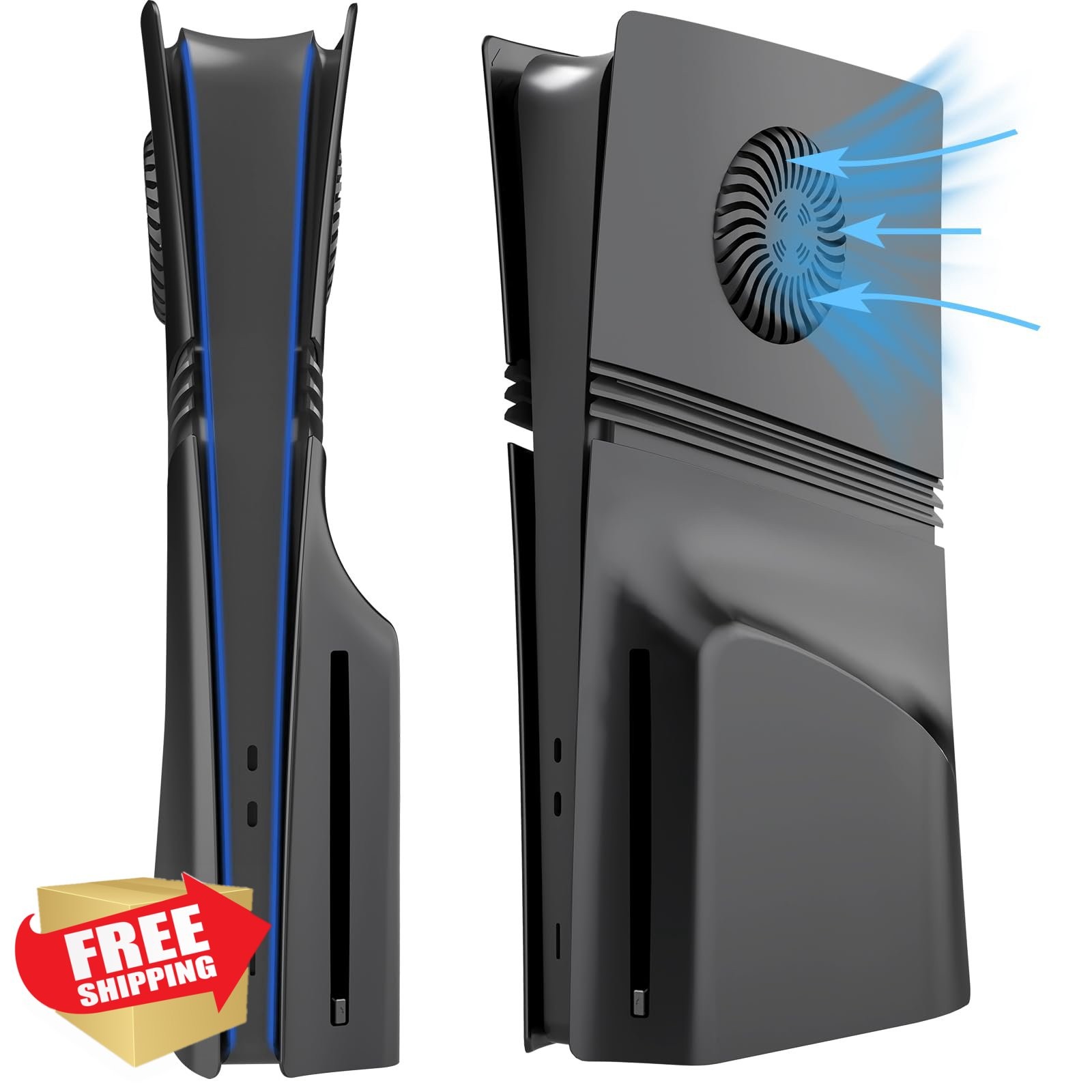 PS5 Pro Disc Edition Faceplates Black w/ Vents