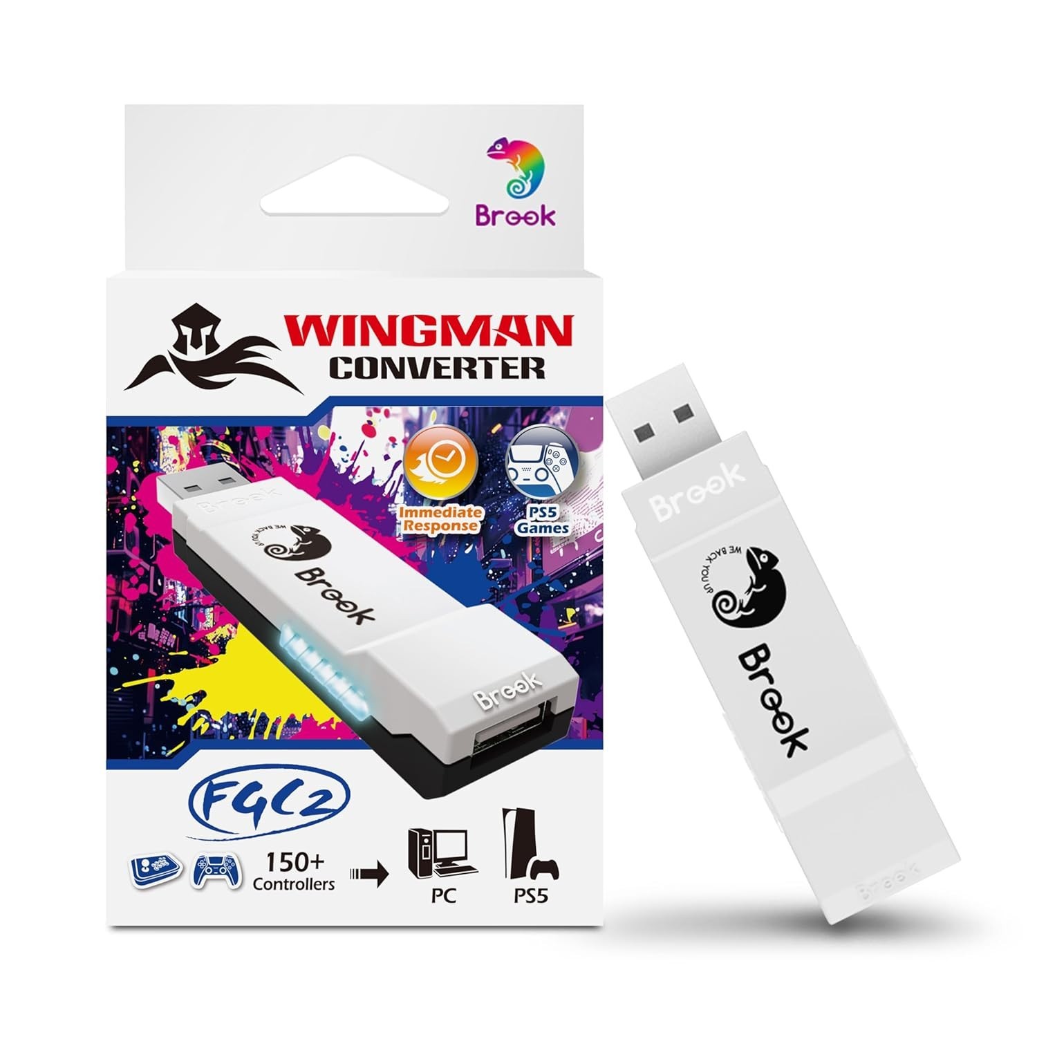 Brook Wingman FGC2 Converter Arcade Joystick Adapter Gamepad for PS5,PC Ver.2026
