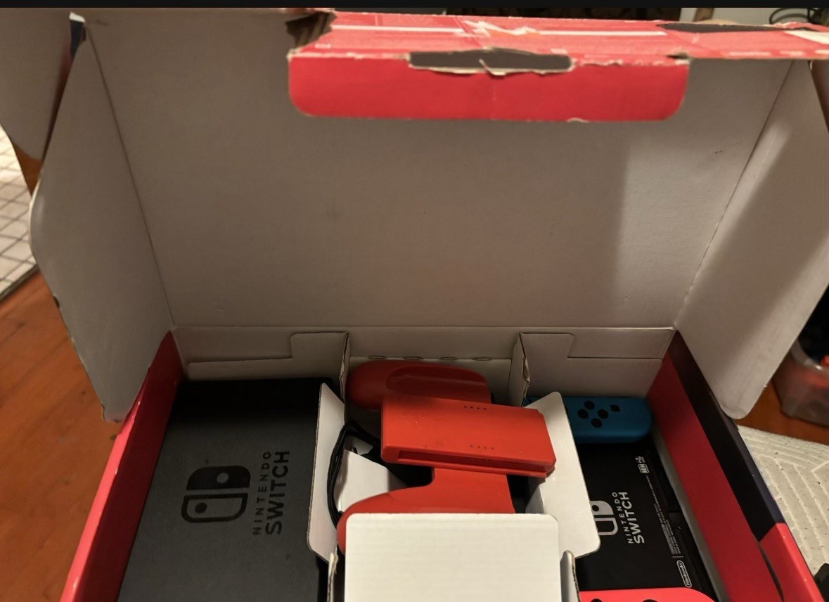 Nintendo Switch Console Black Neon Red/Blue Joy-Con Wi-Fi HDMI USB-C