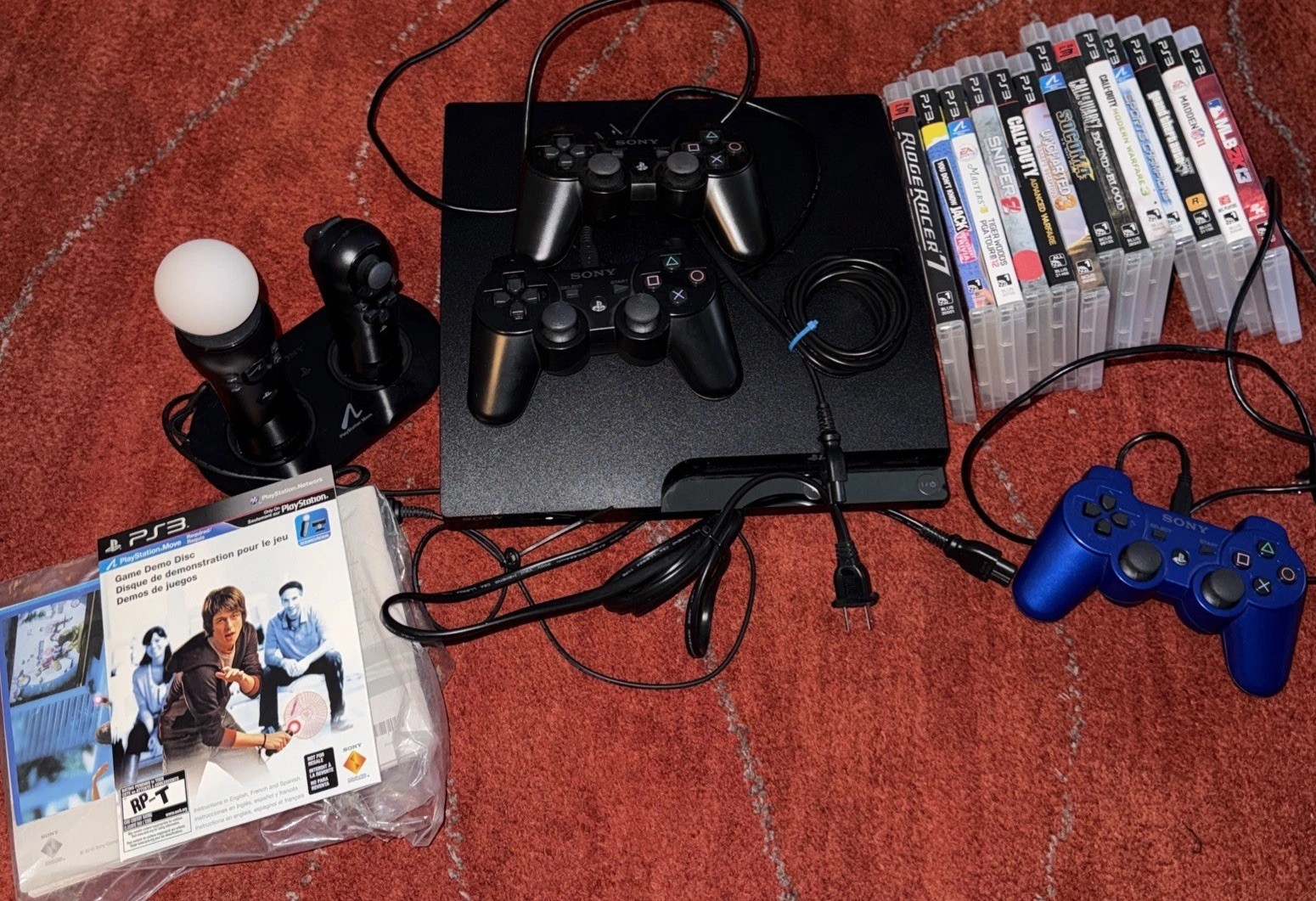 Sony PlayStation 3 PS3 CECH-2501A Console System Games Controllers Bundle -READ!