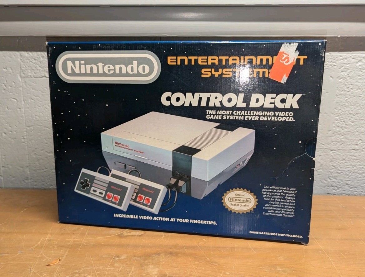 CLEAN CRISPY BOX ONLY 1987 Nintendo NES Control Deck System Console See Photos