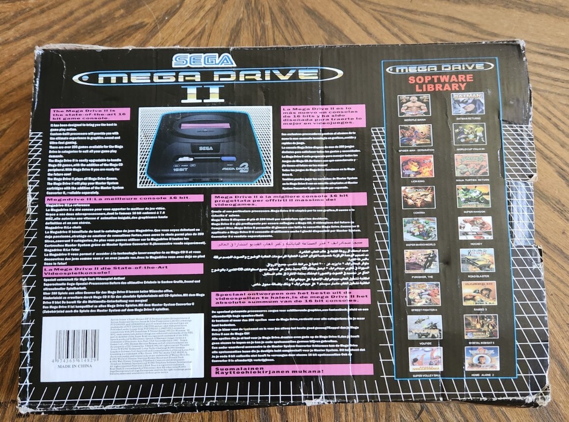 Sega Mega Drive 2 16 BIT Super 368 In 1 Console System Built-in Games UK Plug