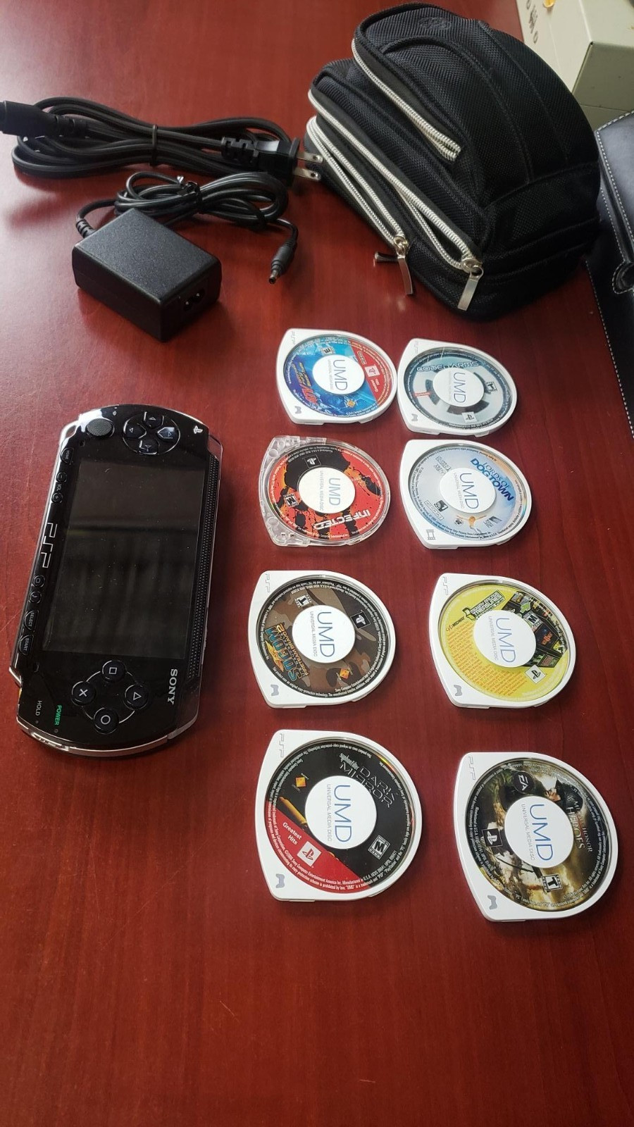 Sony PSP‑1000 Handheld Console Bundle | 8 Games | Tested Works! | No Battery