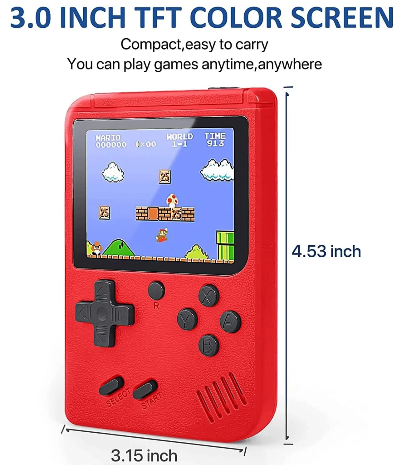 TMG 500 in 1 Game Slim Console USB Rechargeable/LCD Screen/Retro Classic Gaming