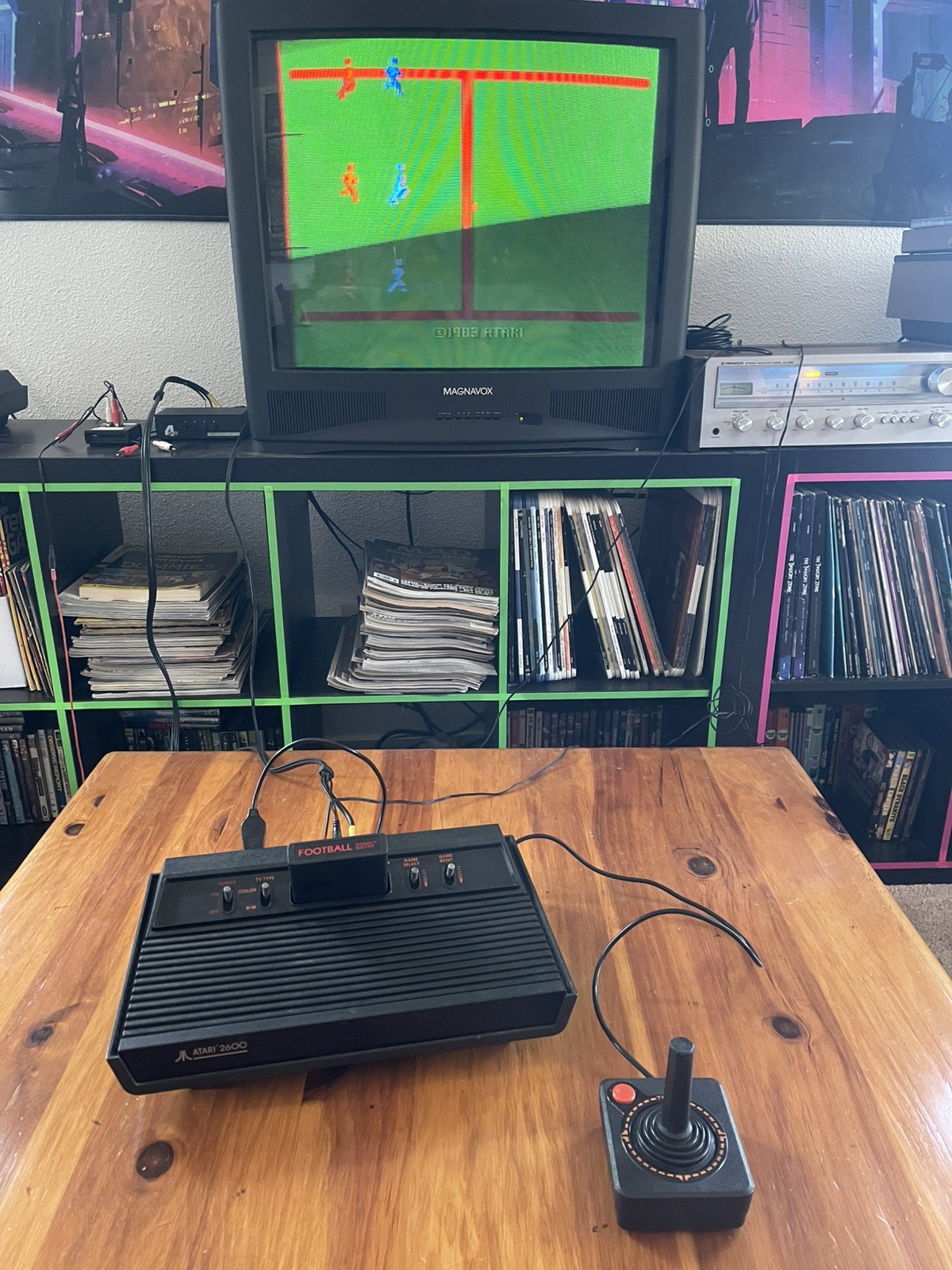 Atari 2600 AV Mod Composite Video, Recapped + Joystick + Real Sports Soccer