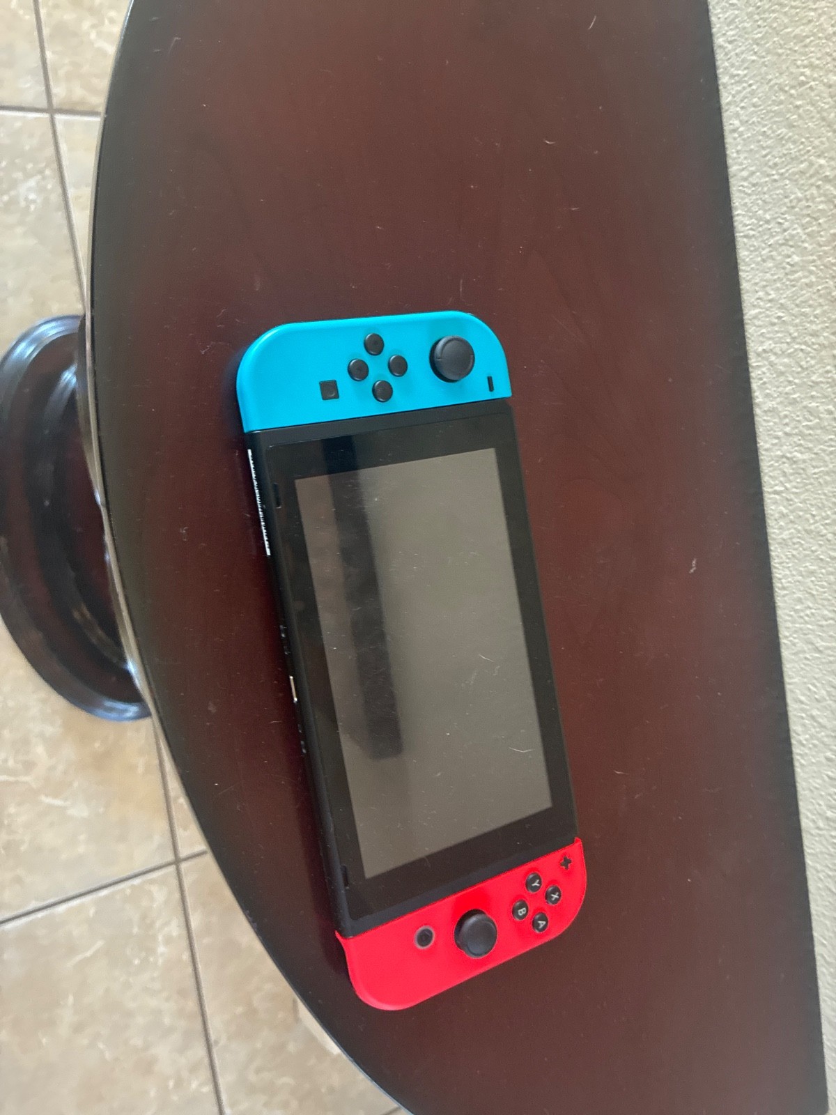 Used Once Nintendo Switch 32GB Gray Console with Neon Red and Neon Blue Joy-Con