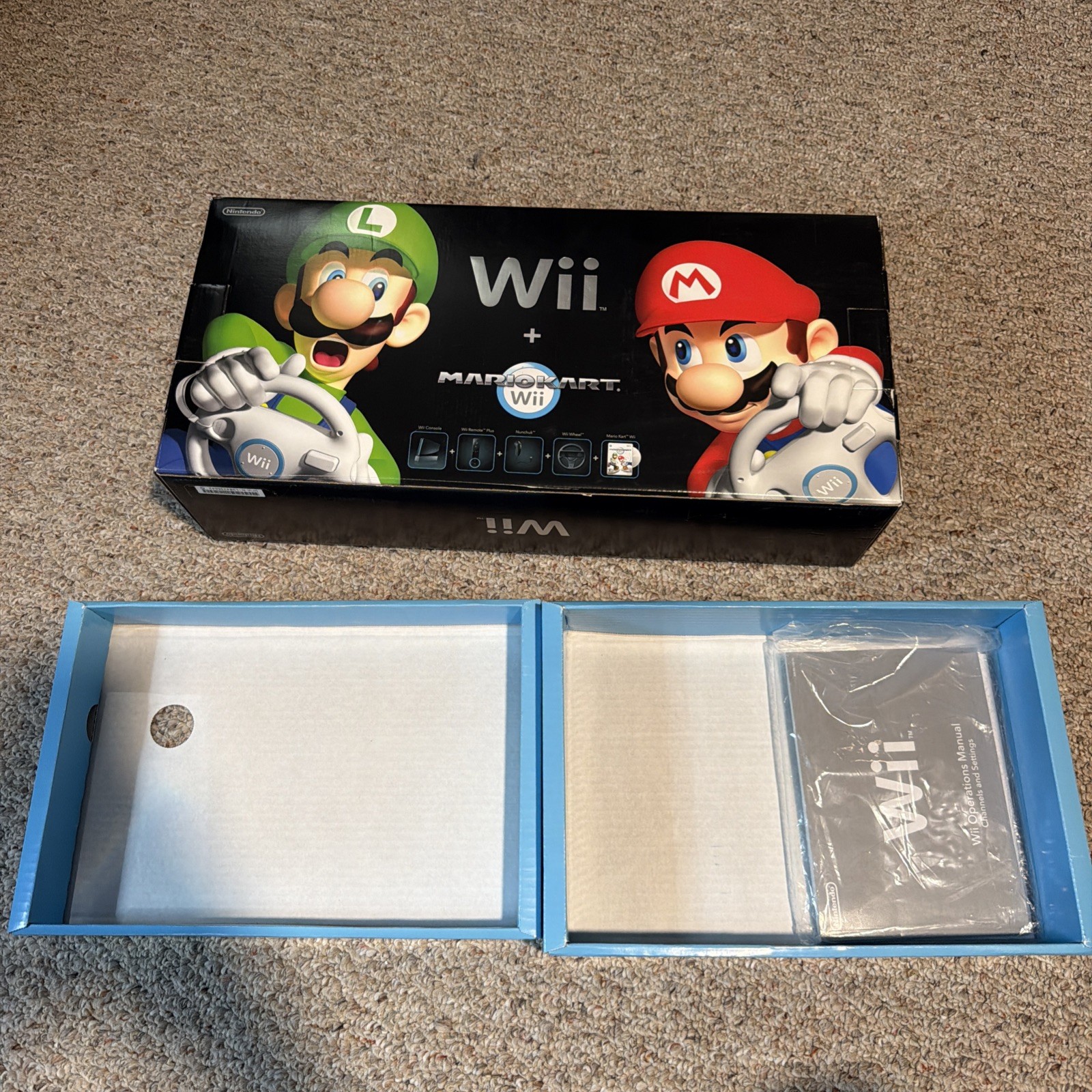Nintendo Wii Mario Kart Edition Console Bundle BOX ONLY