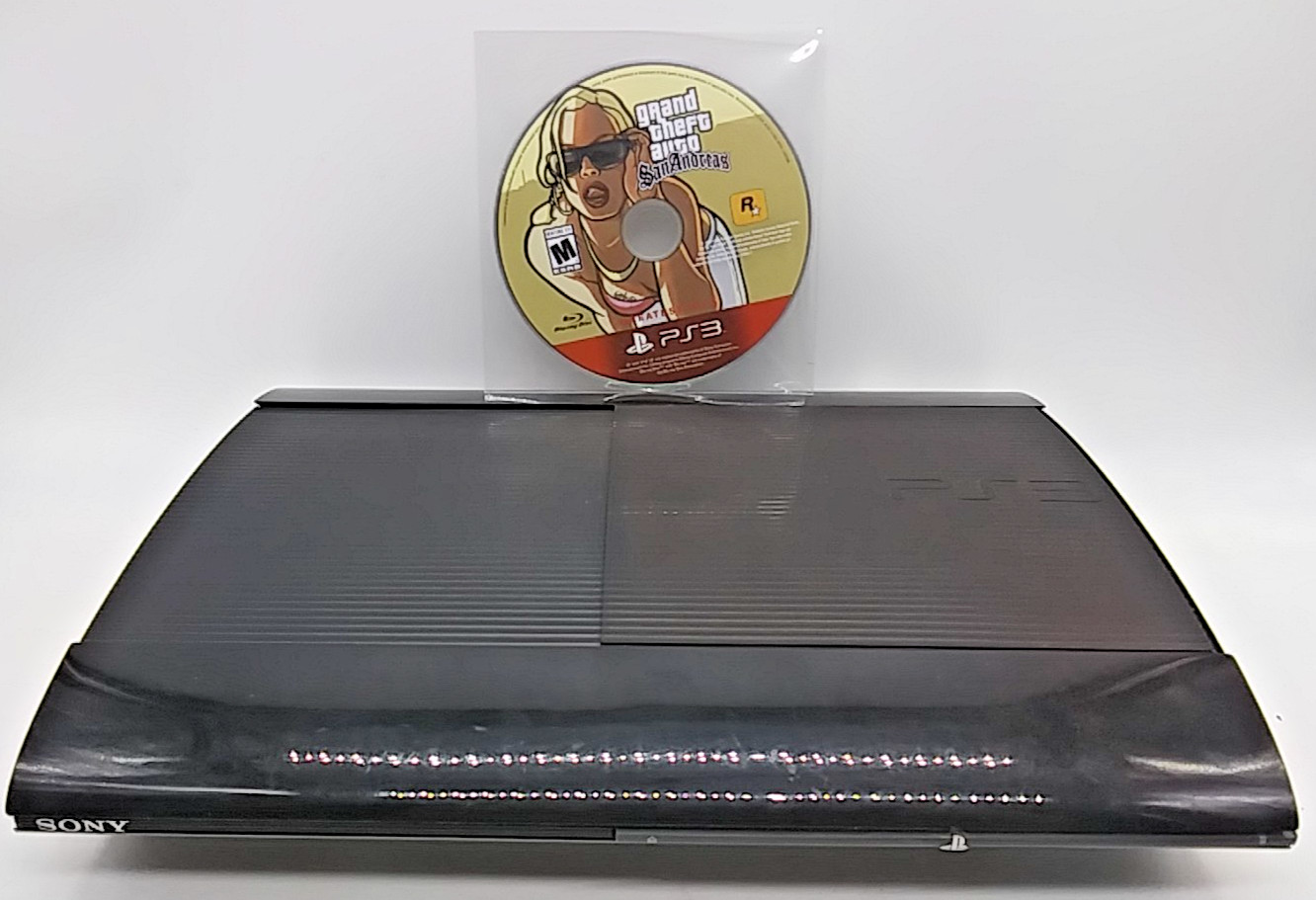 Sony PlayStation 3 PS3 CECH-4201C Super Slim 500GB Black Console + Game UNTESTED